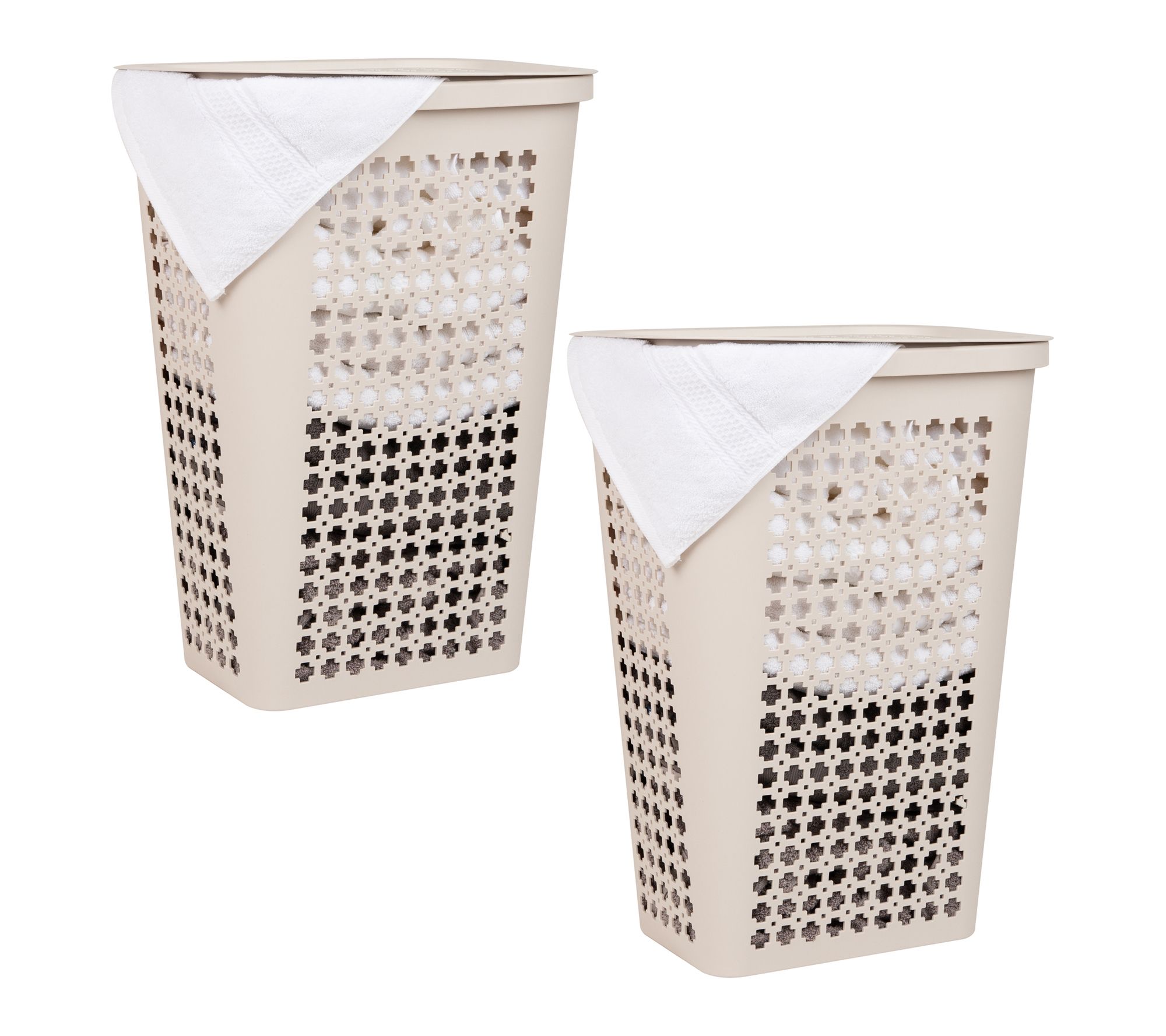 Mind Reader  Tapered Laundry Hampers with Lid,Set of 2