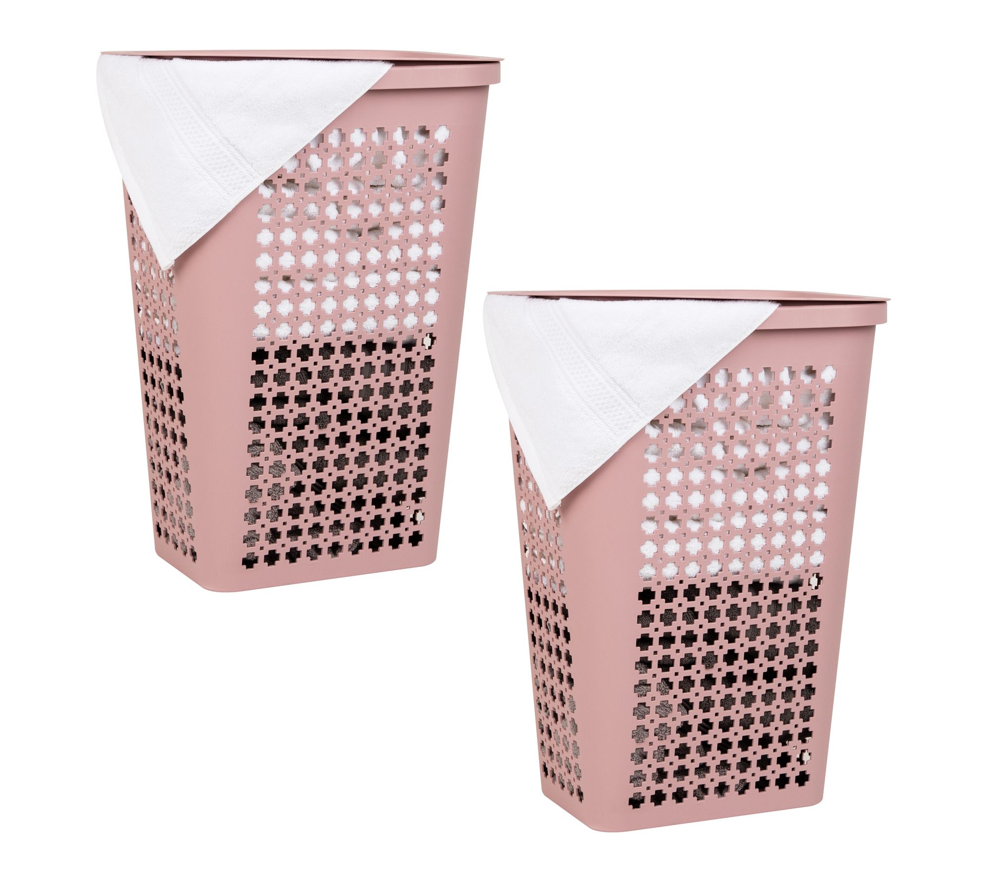 Mind Reader  Tapered Laundry Hampers with Lid,Set of 2