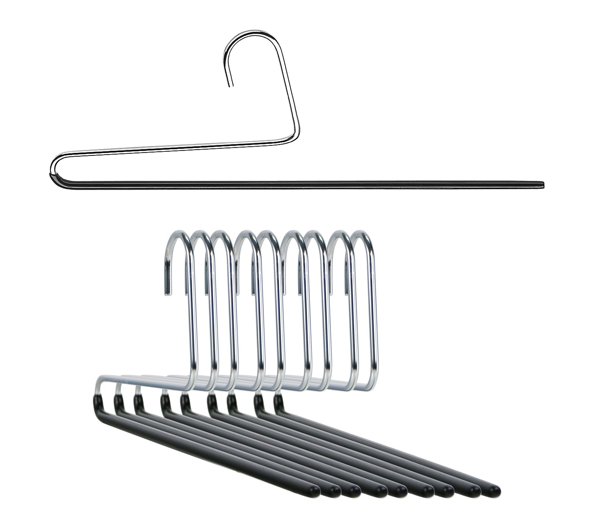 MAWA 10pc Single Pant Bar Hanger, Reverse Hook Shape