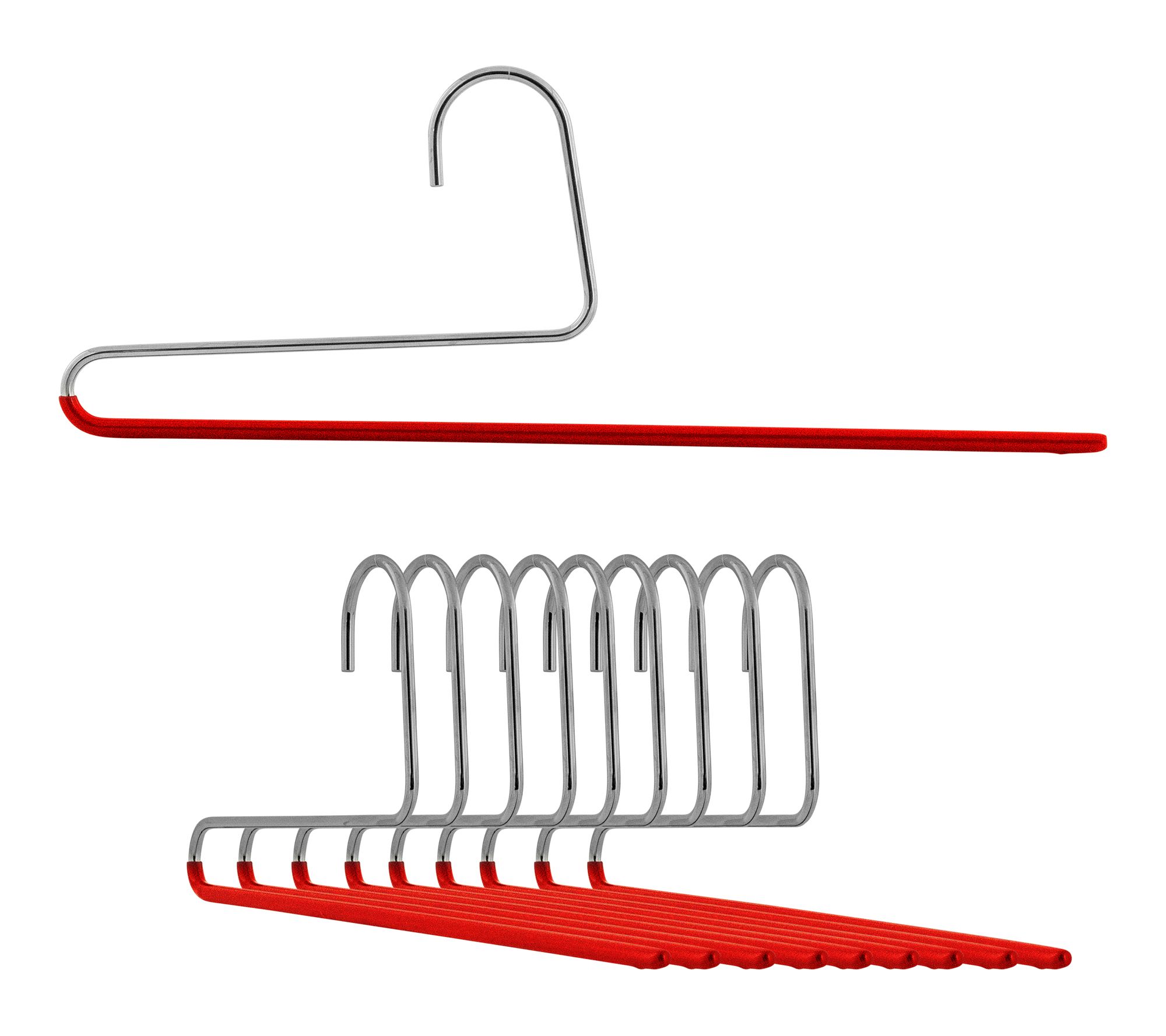 MAWA 10pc Single Pant Bar Hanger, Reverse Hook Shape