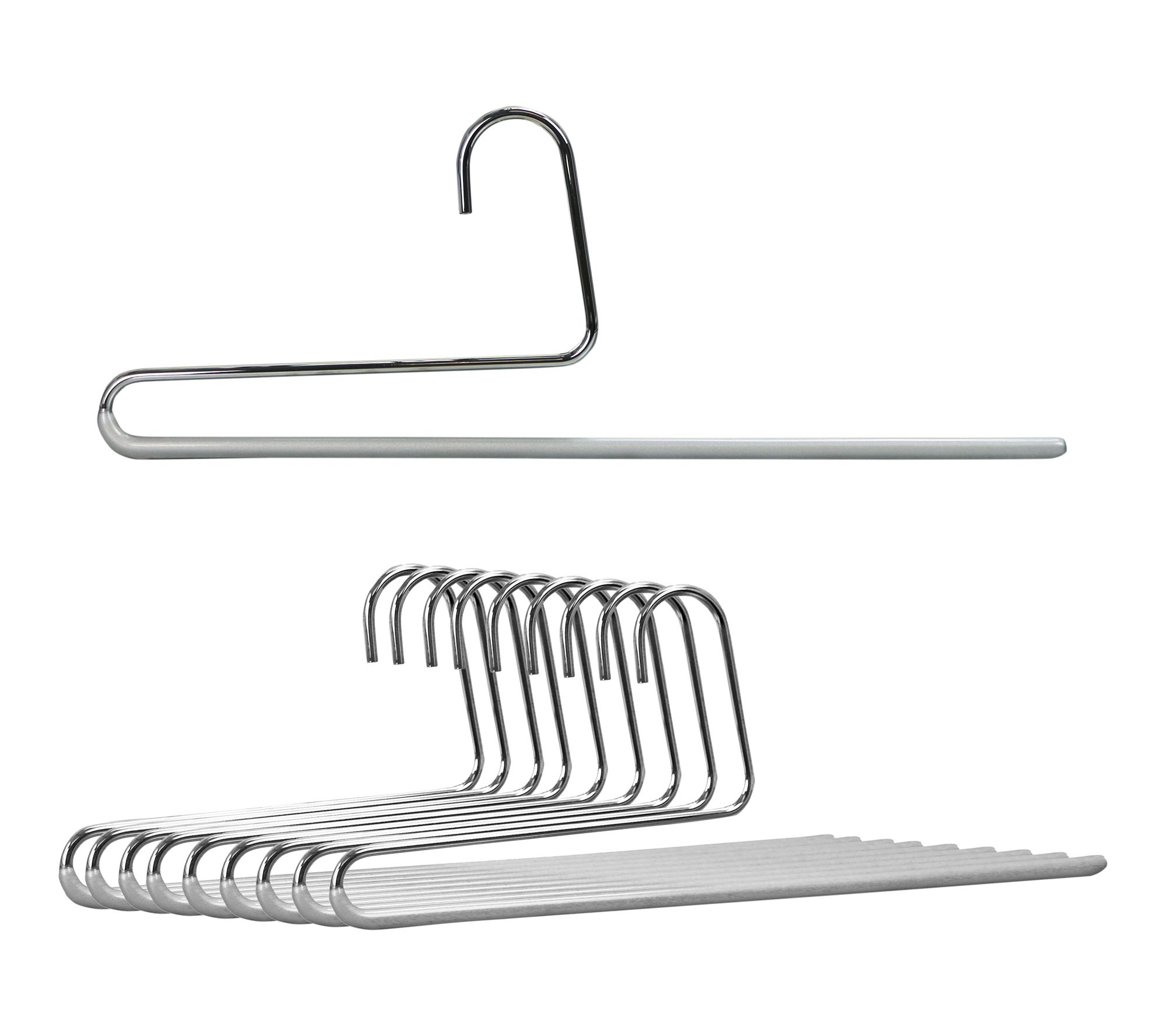 MAWA 10pc Single Pant Bar Hanger, Reverse Hook Shape