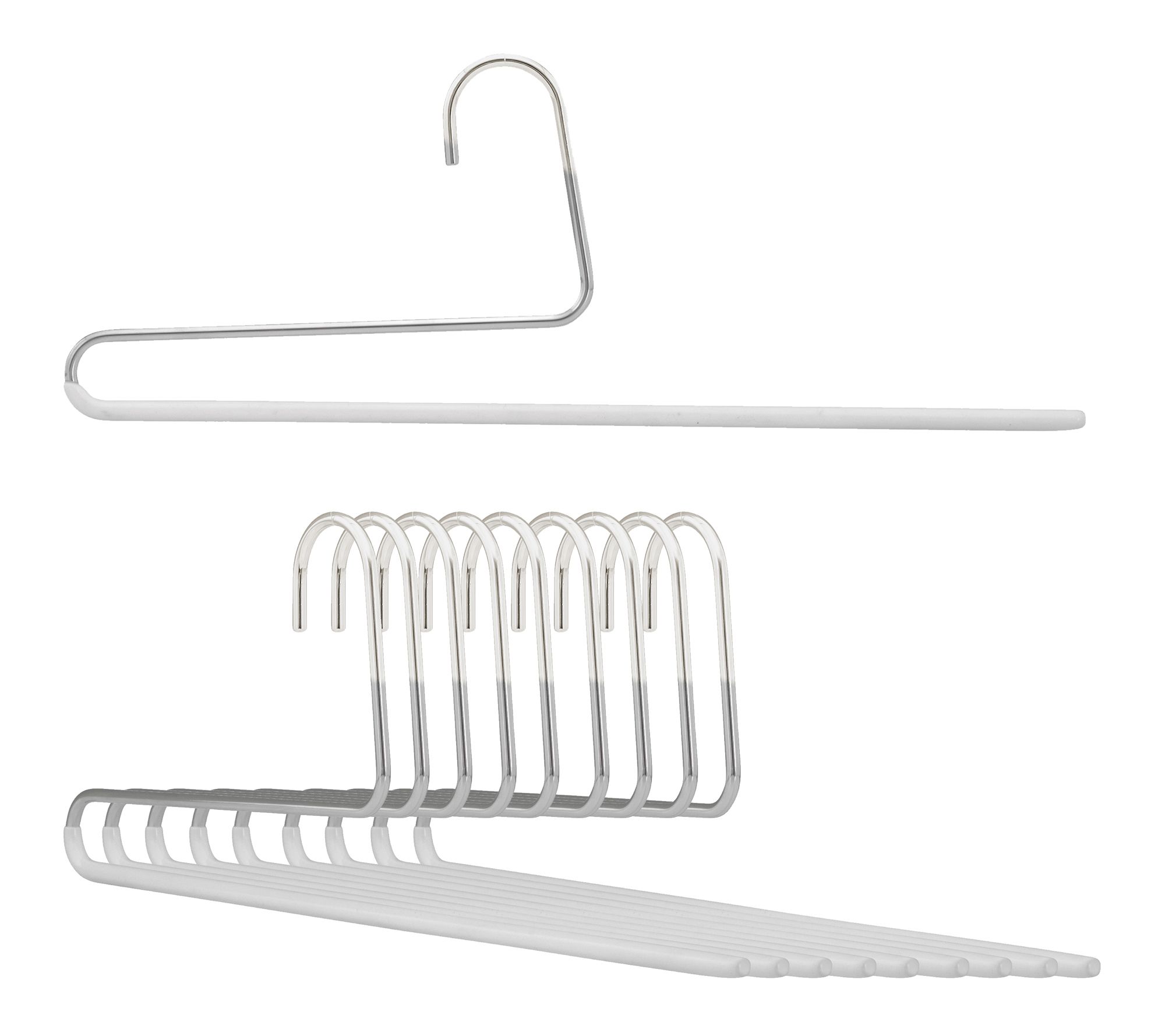 MAWA 10pc Single Pant Bar Hanger, Reverse Hook Shape