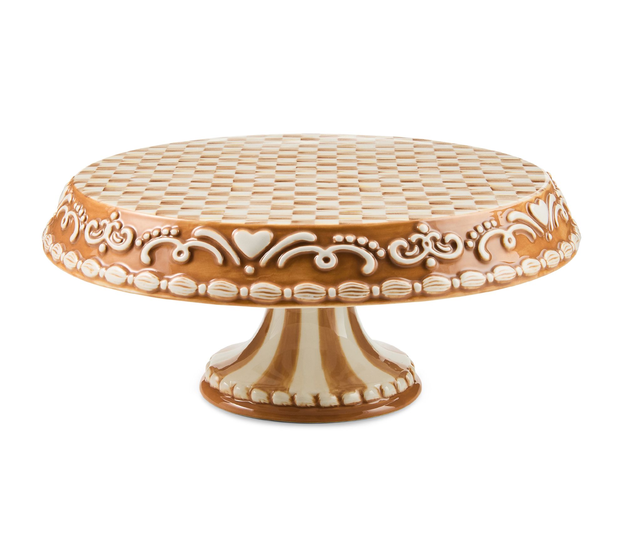 MacKenzie- Childs Gingerbread Large Pedestal Platter