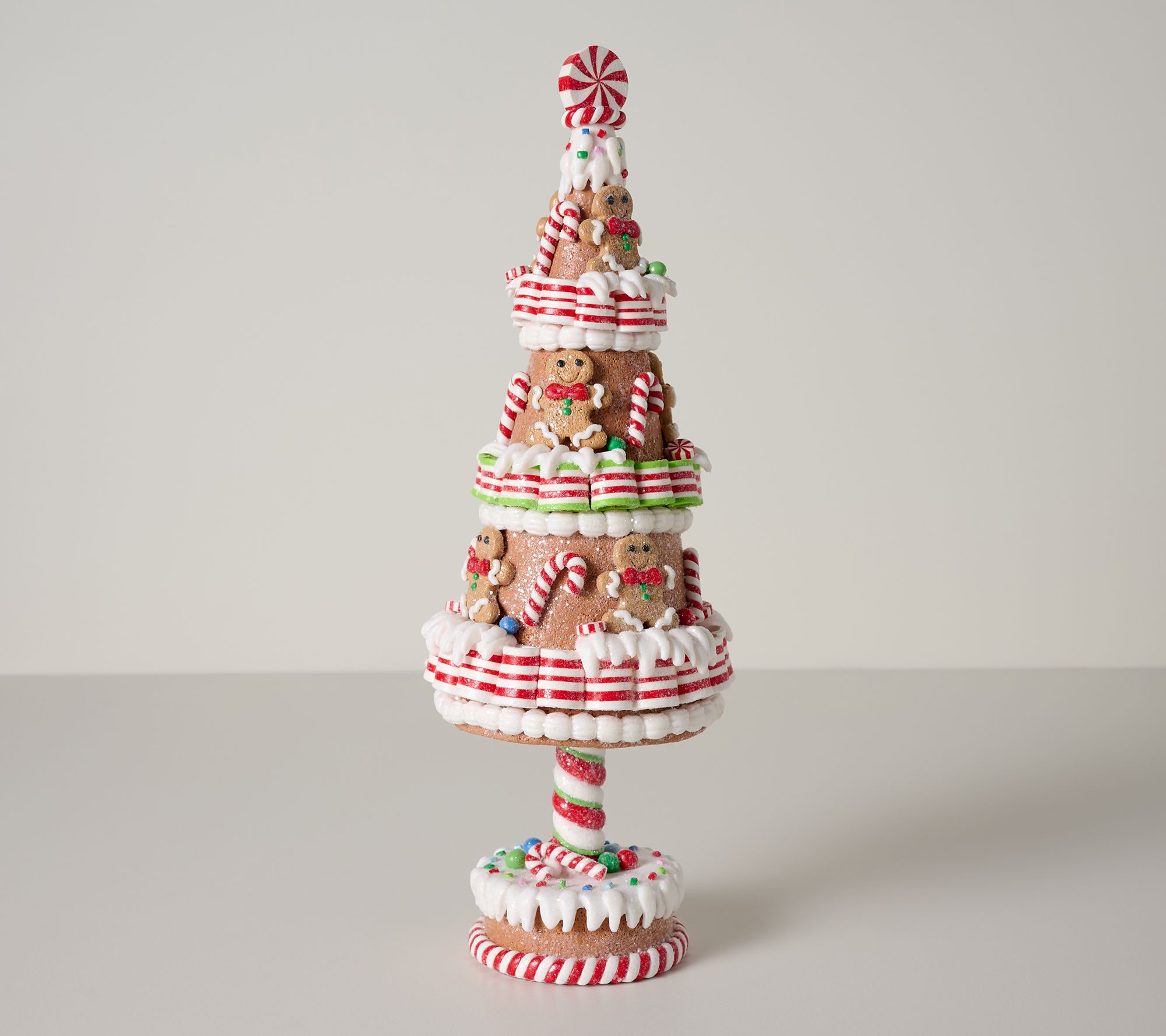 15" Gingerbread Tree with Peppermint Candies by Valerie