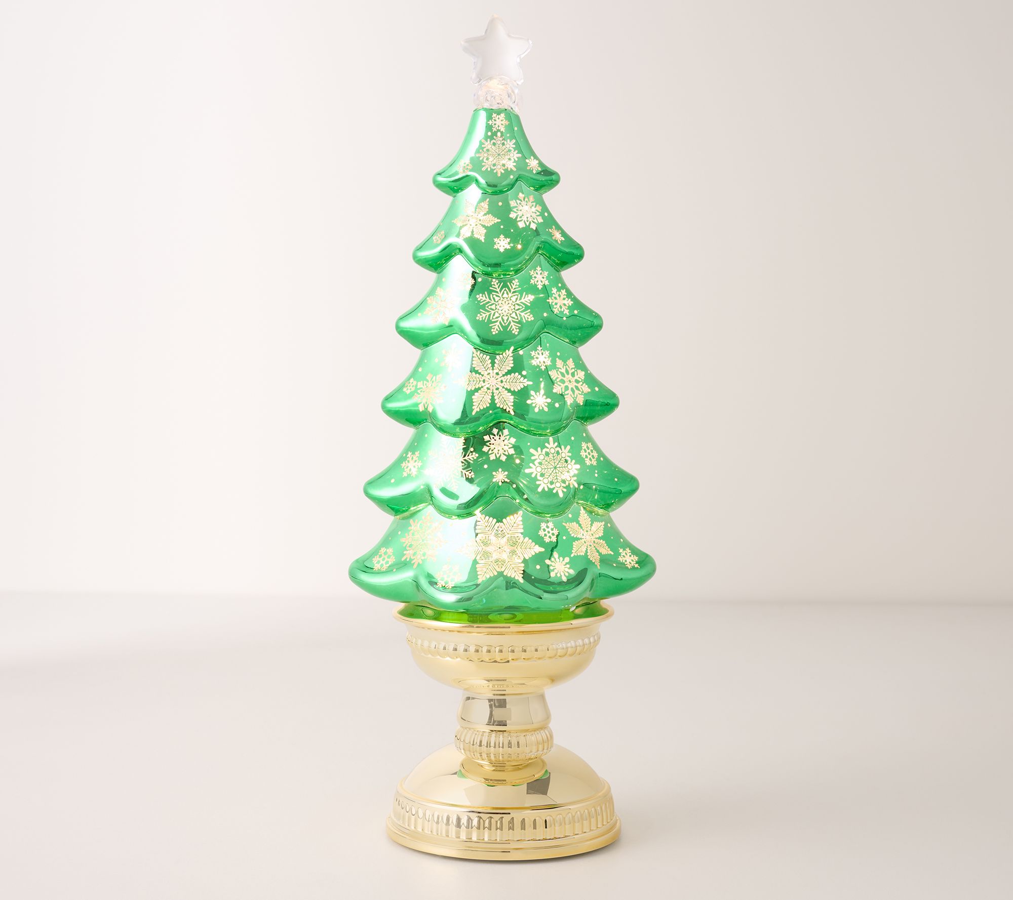 14" Illuminated Snowflake Glitter Tree by Valerie