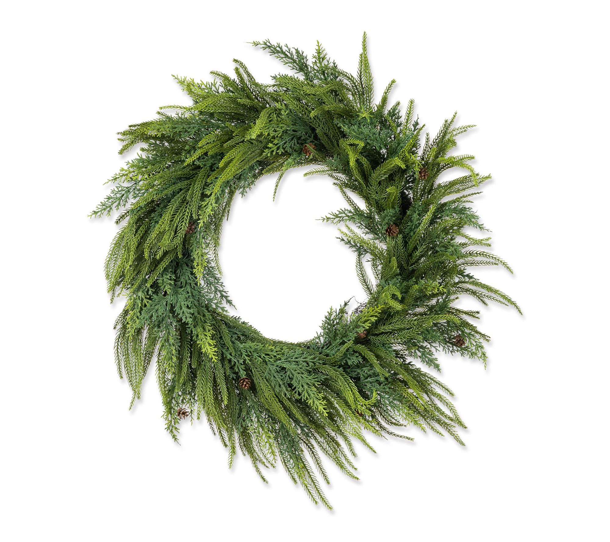 Glitzhome 25"D Christmas Mixed Dripping Wreath with Pinecones