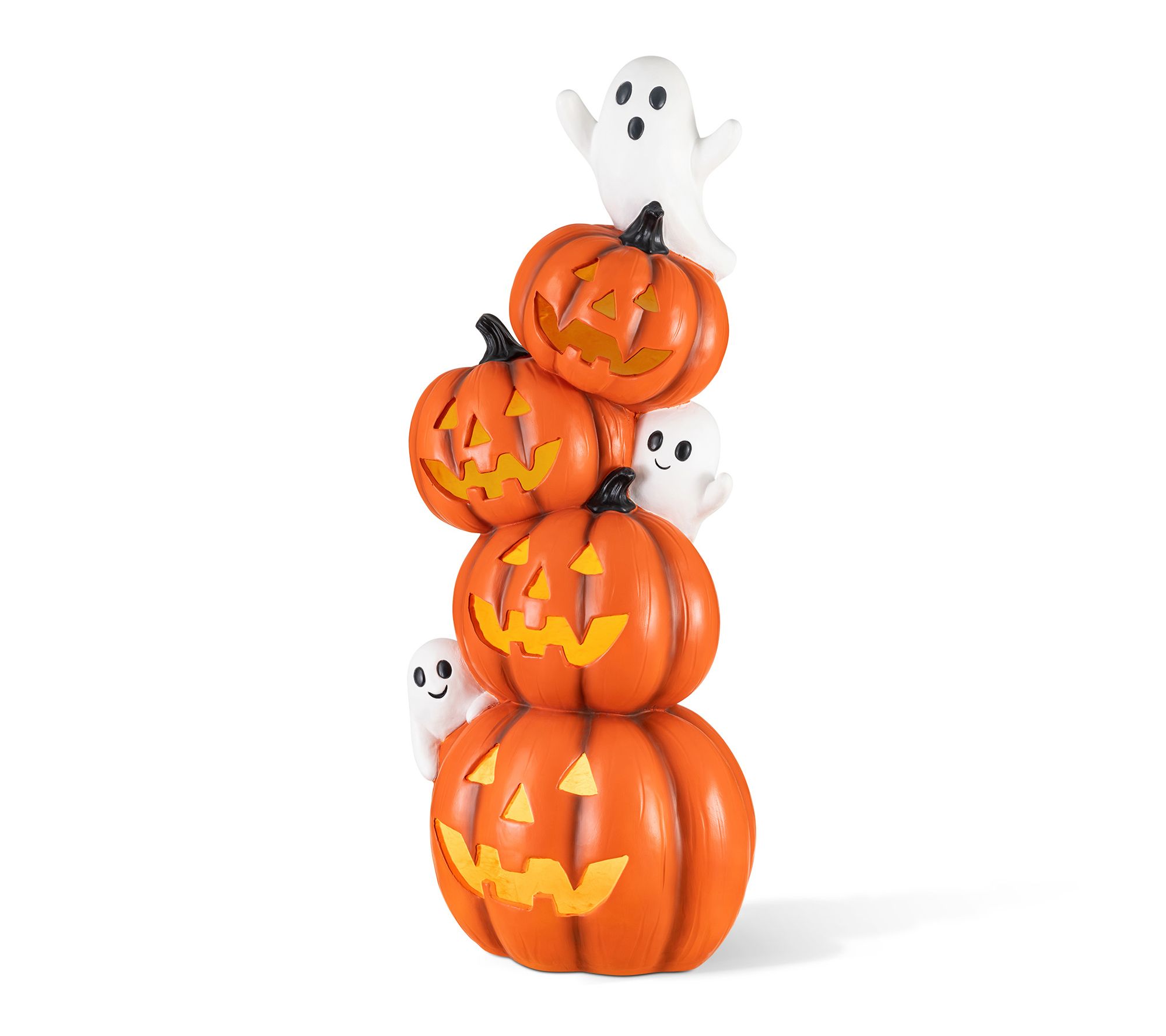 Glitzhome Halloween Lighted Stacked Jack-O-Lantern Porch Decor