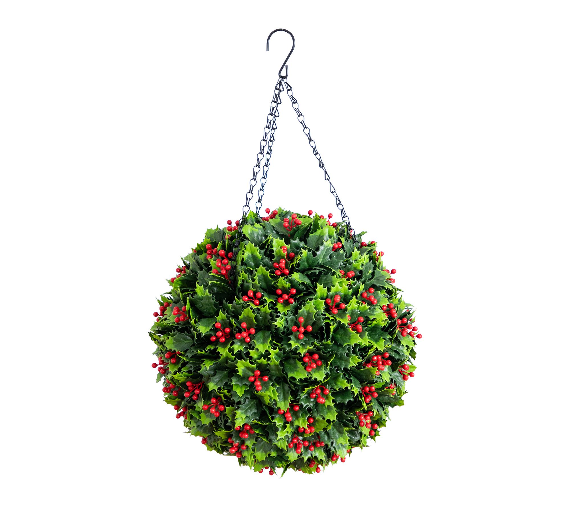 22-in  Holly Berry  Hanging Ball by Nearly Natural