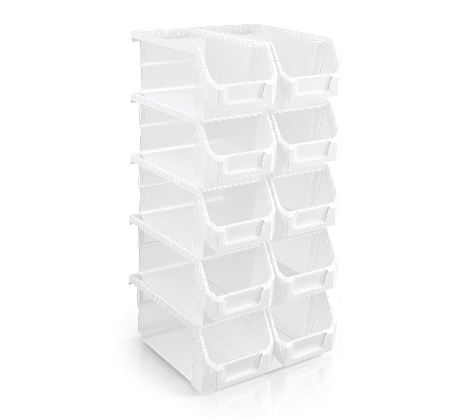 Sorbus Open Front Garage Plastic Storage Bin - Medium, 10 PK