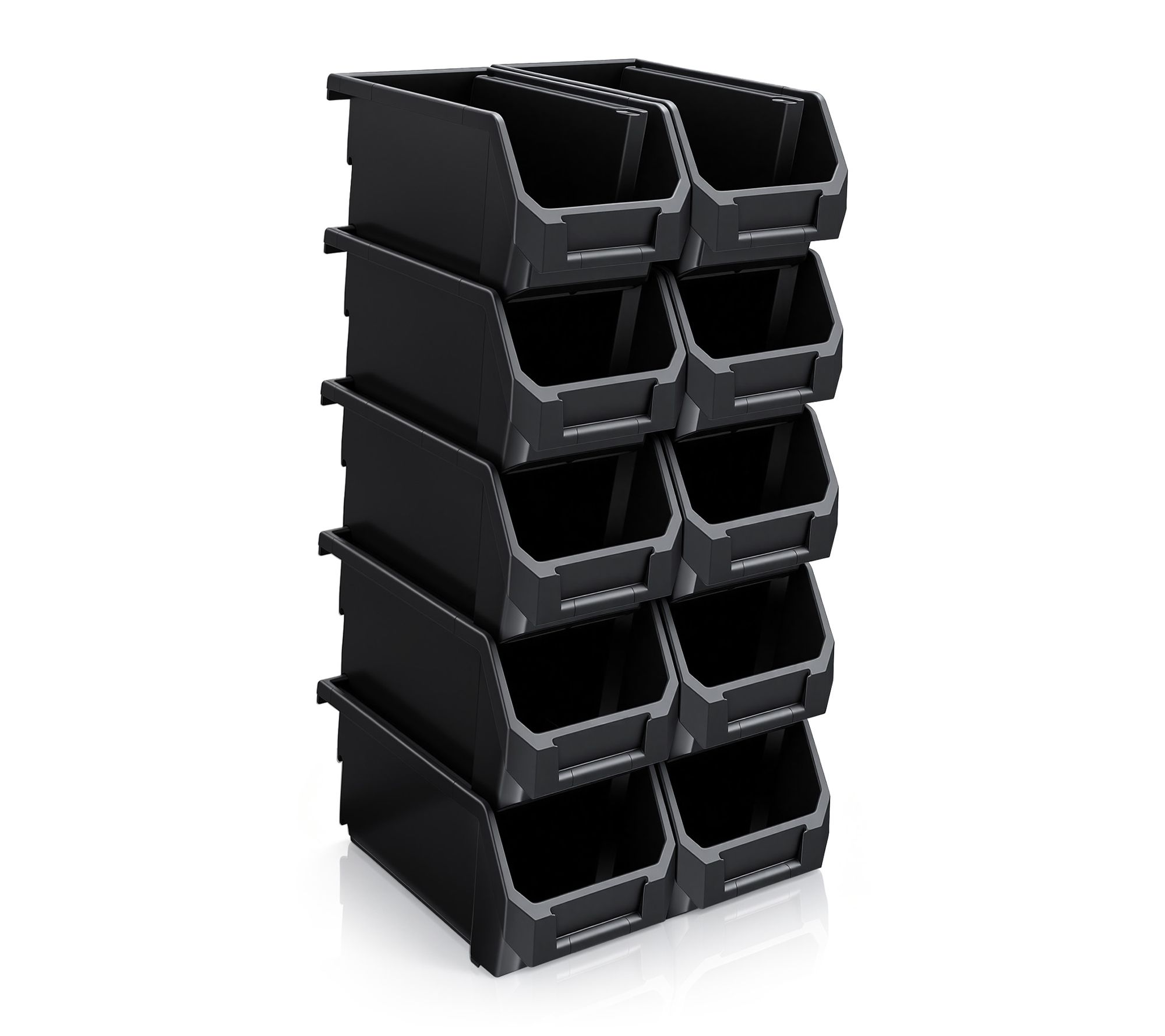 Sorbus Open Front Garage Plastic Storage Bin - Medium, 10 PK