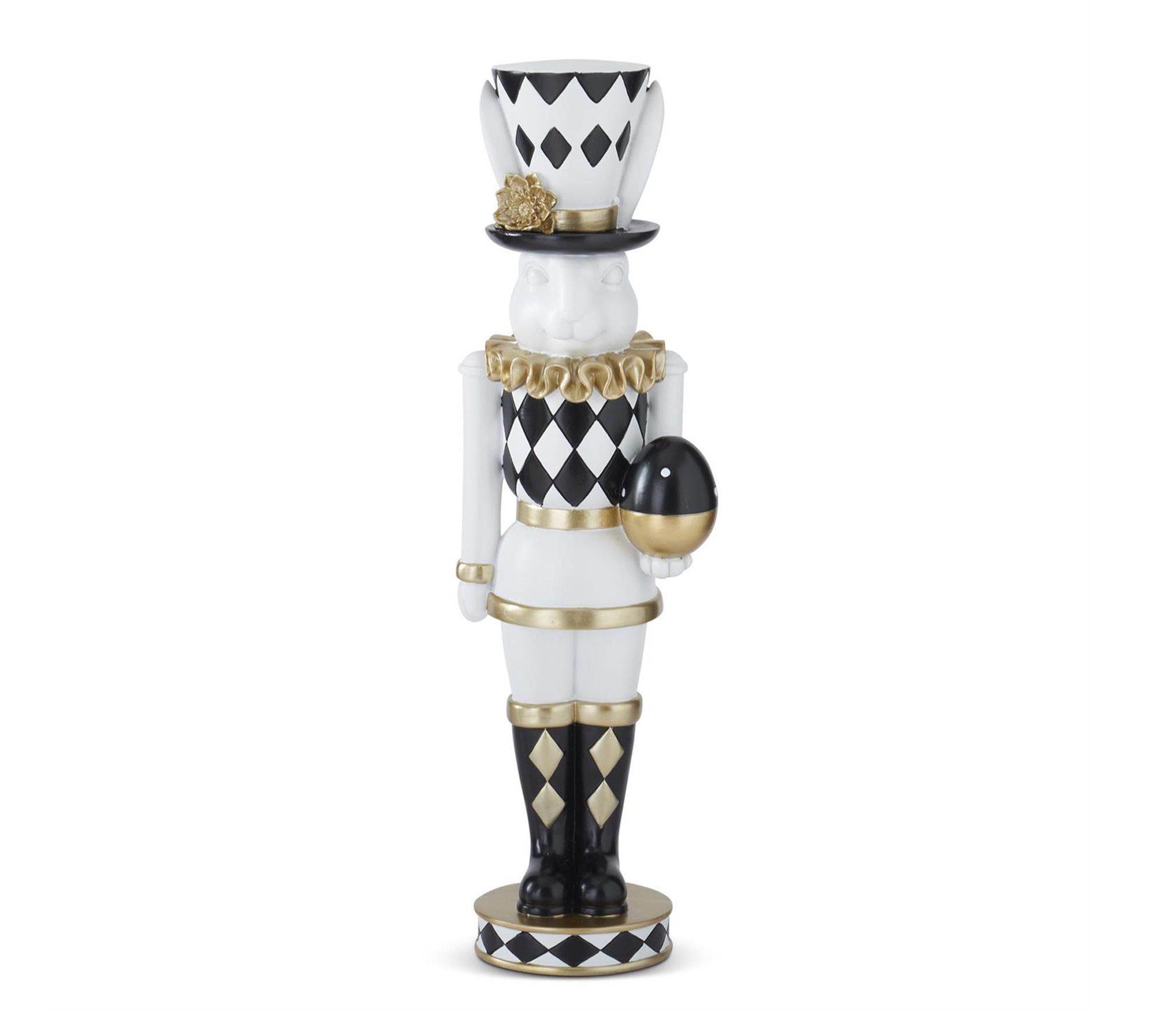 RC Home Decor-17.75" White, Black & Gold EasterBunny Soldier