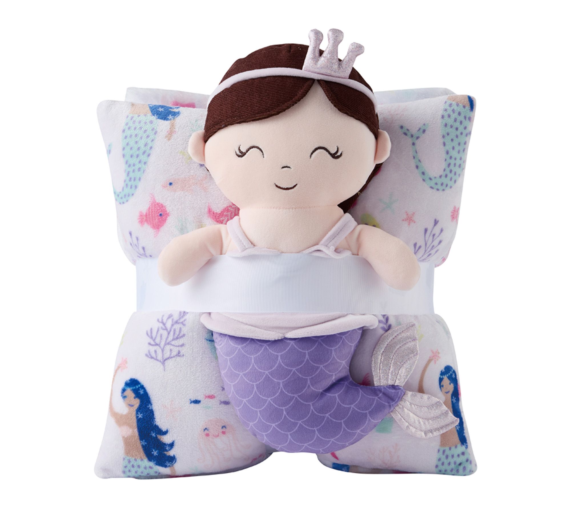 Olivia & Finn 3-Piece Mermaid Throw and Decorative Pillow Set