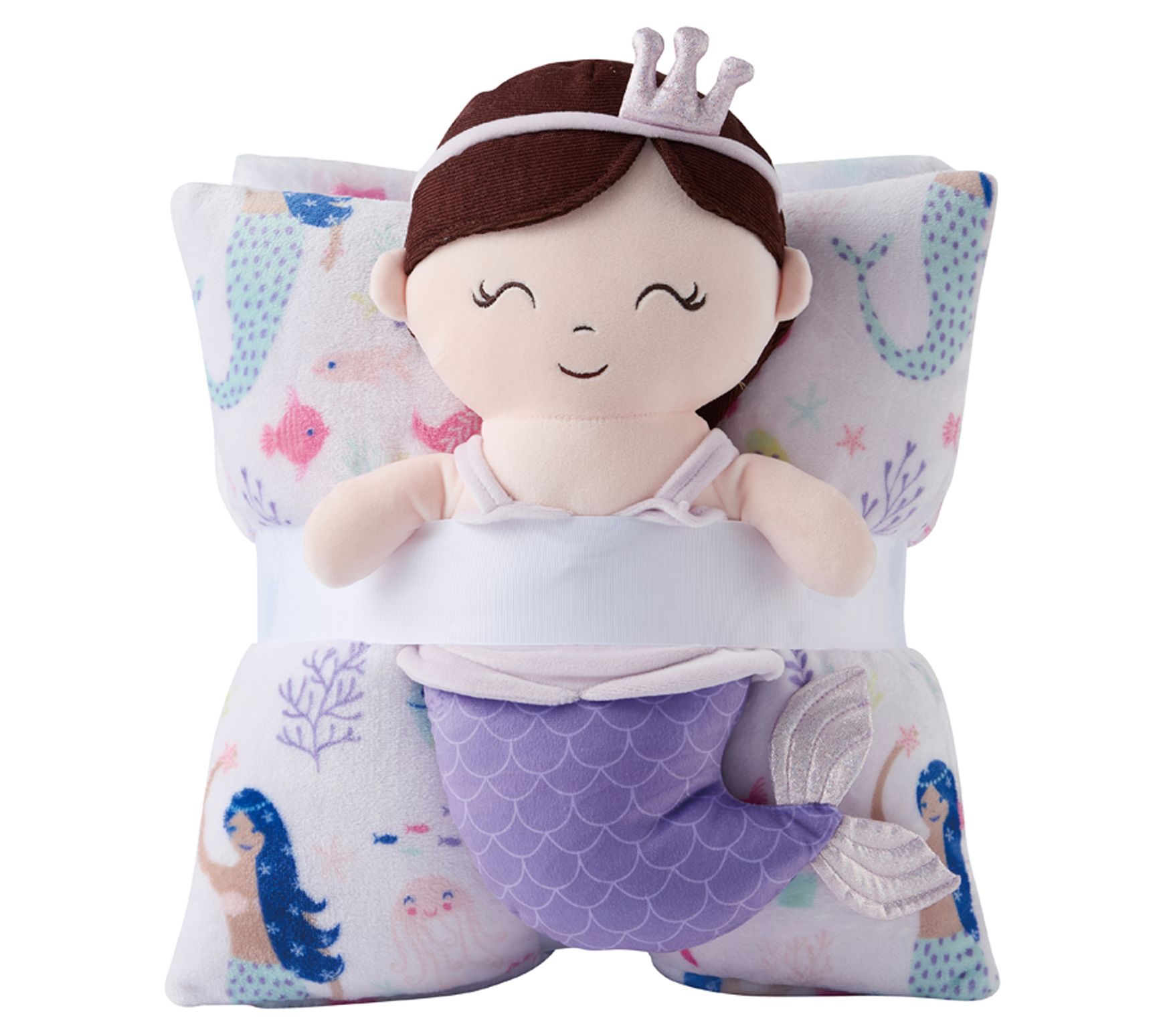 Olivia & Finn 3-Piece Mermaid Throw and Decorative Pillow Set