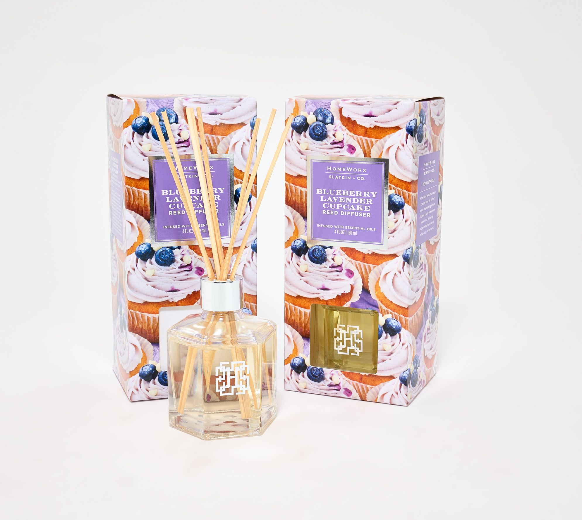 "As Is" HomeWorx by Slatkin + Co. S/2 Blueberry CupcakeDiffuser