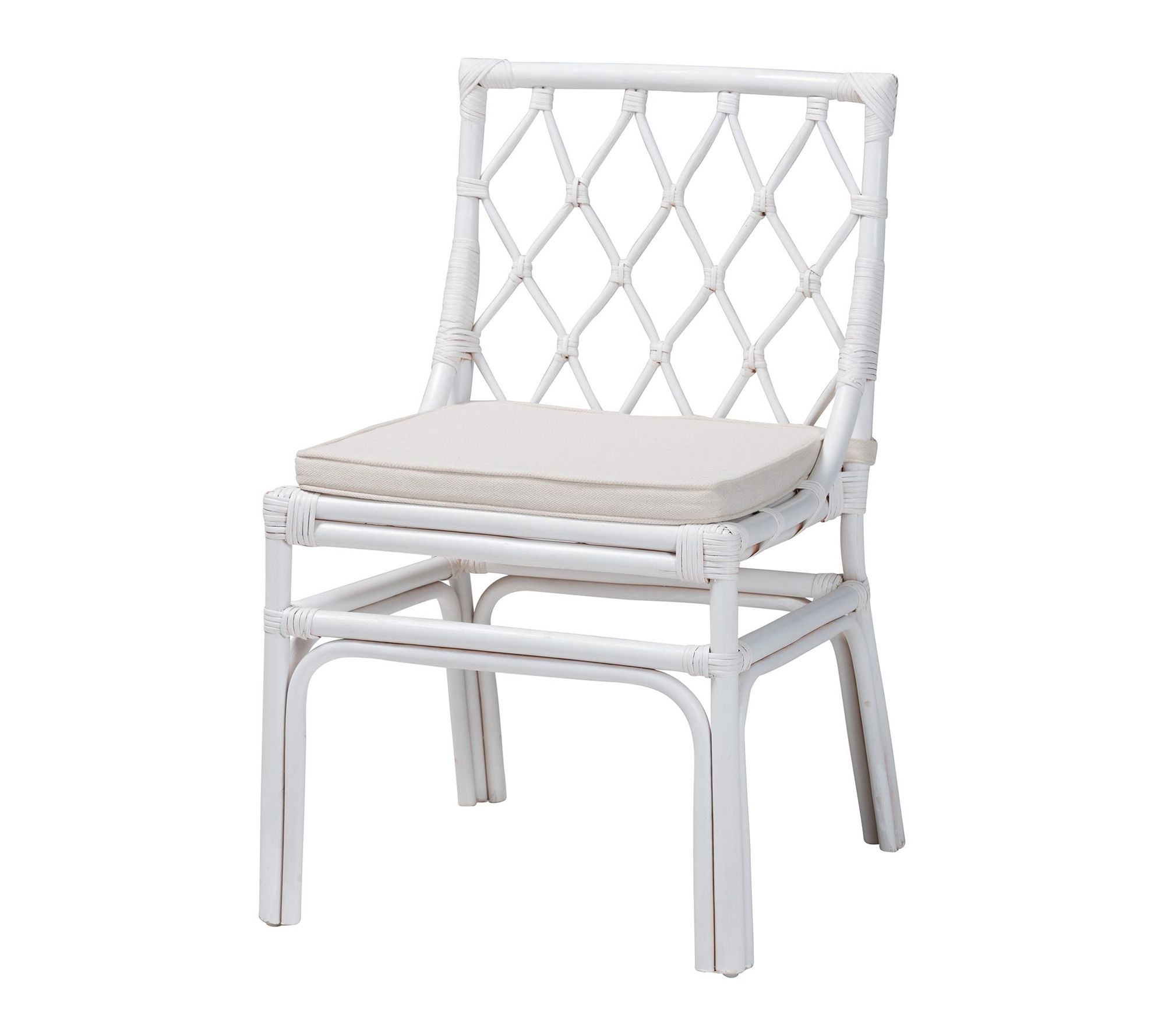 bali & pari Carwyn White Rattan Dining Chair