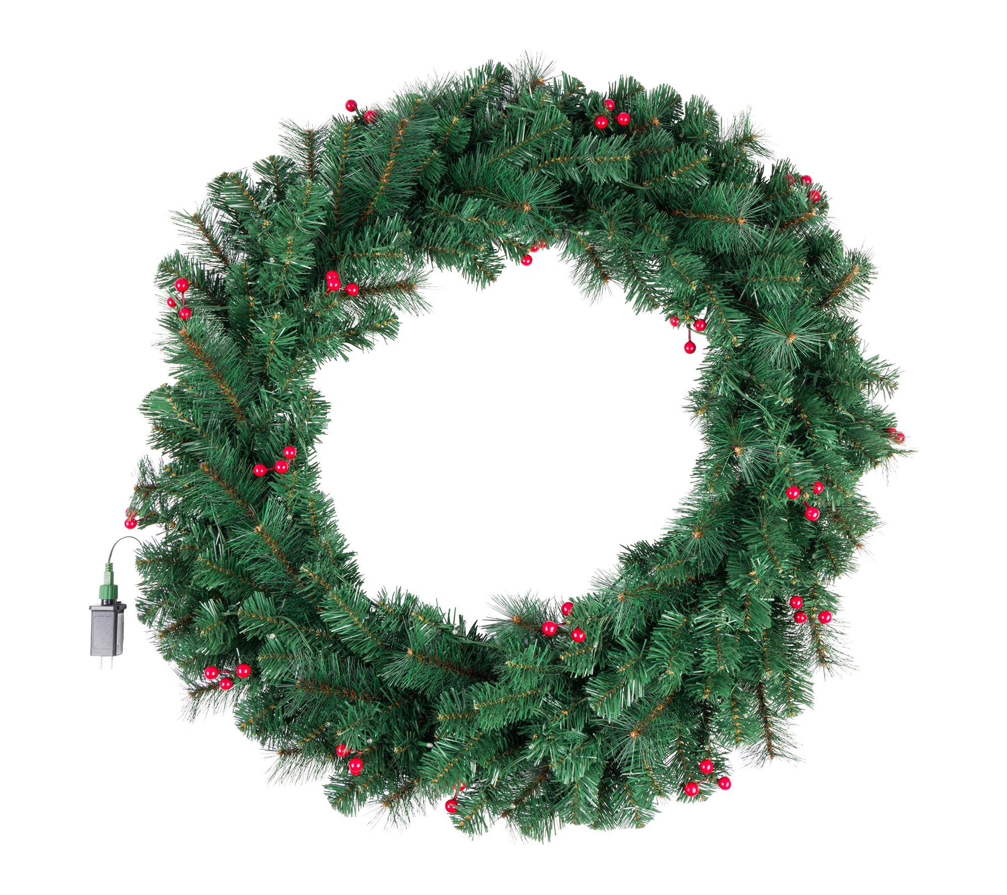 Elf Stor Large 36" Christmas Wreath with Lights and Berries