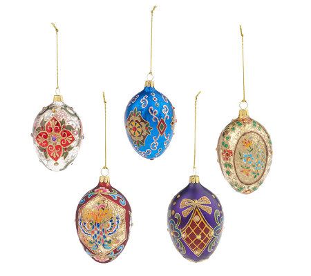 Joan Rivers 2011 Set of 5 Faberge' Inspired Ornaments - QVC.com