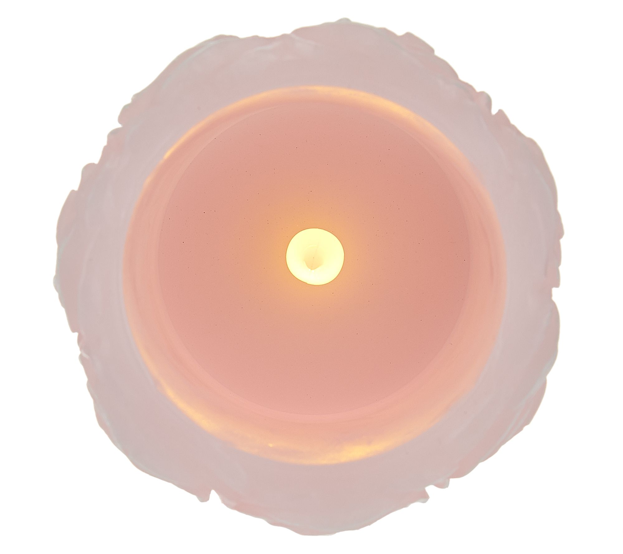 Set of 2 7 1/4" Embossed Rose Flameless Candles by Valerie