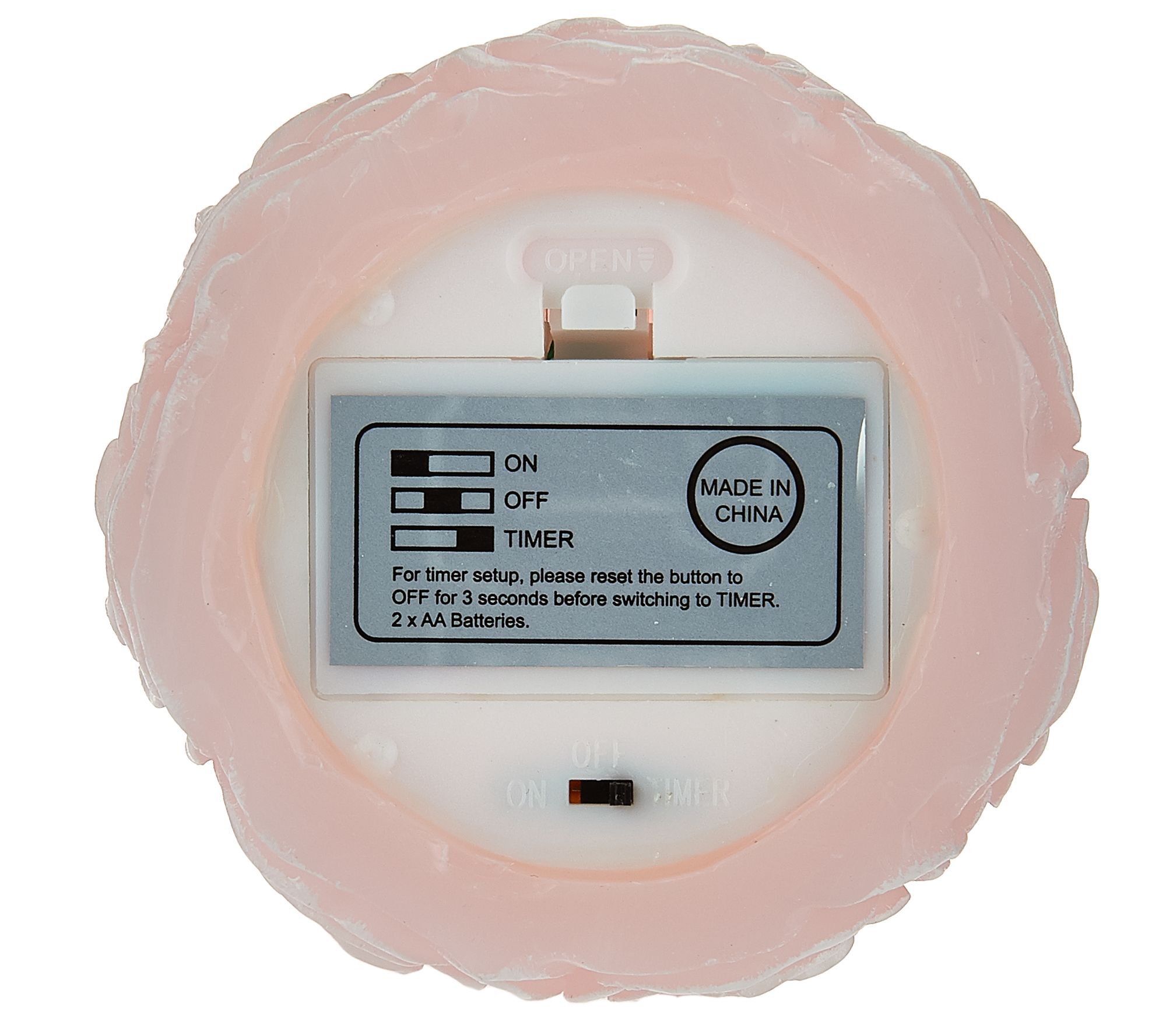 Set of 2 7 1/4" Embossed Rose Flameless Candles by Valerie