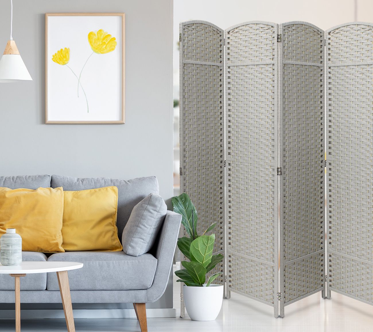 Sorbus Foldable 8-panel Room Dividing Wall Partition