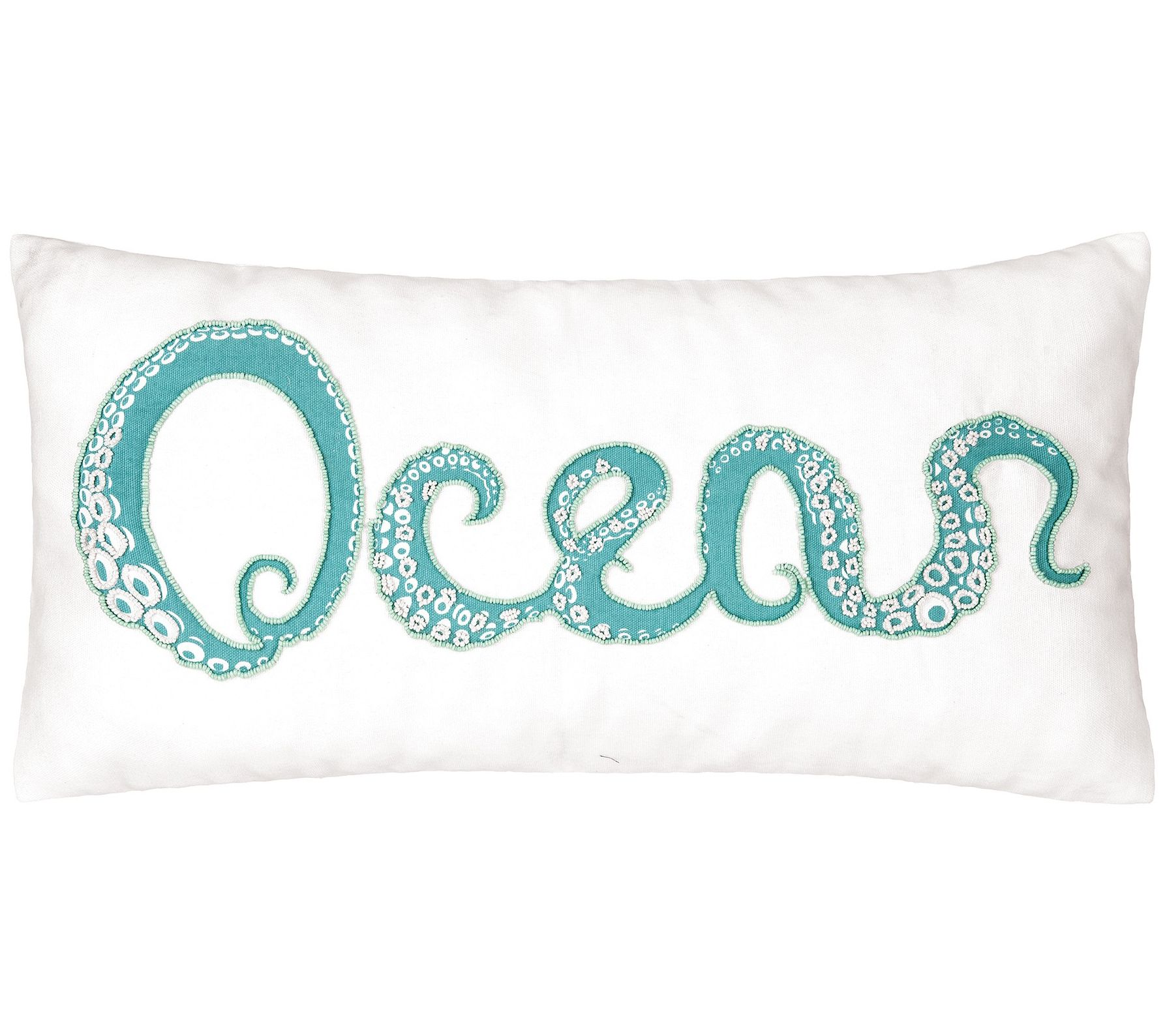 14" x 22" Octi Ocean Beaded Throw Pillow by Valerie