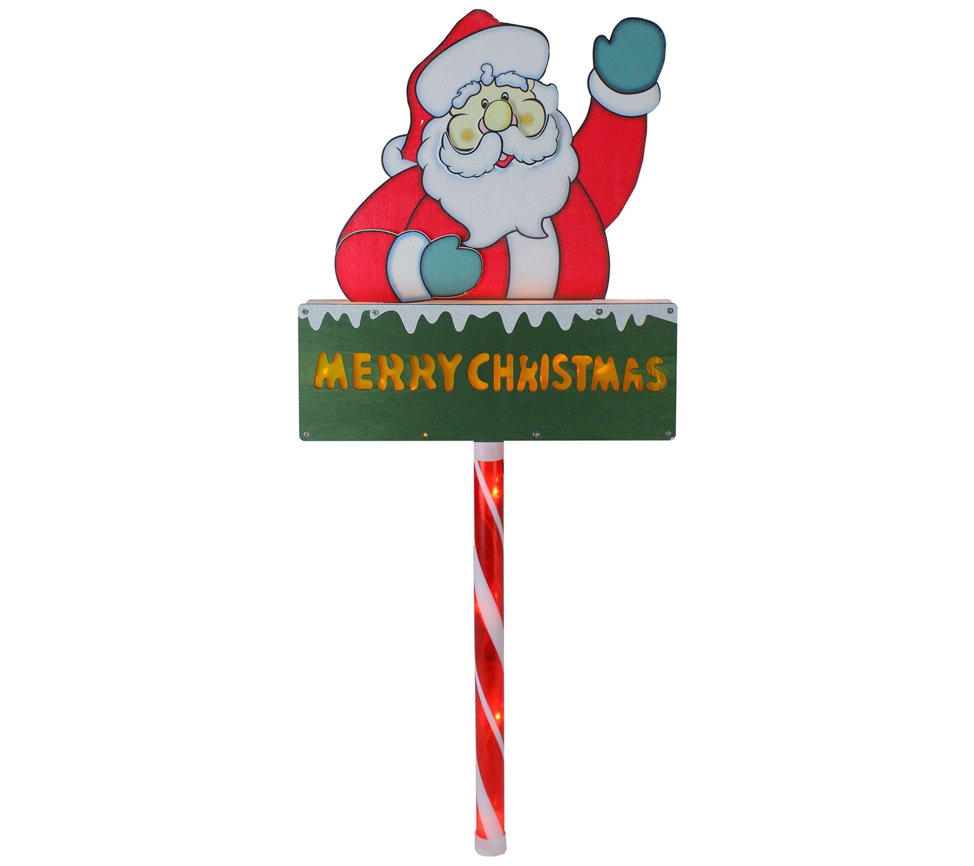 Northlight 28" Santa Claus 'Merry' Lawn Stake -Clear Lights