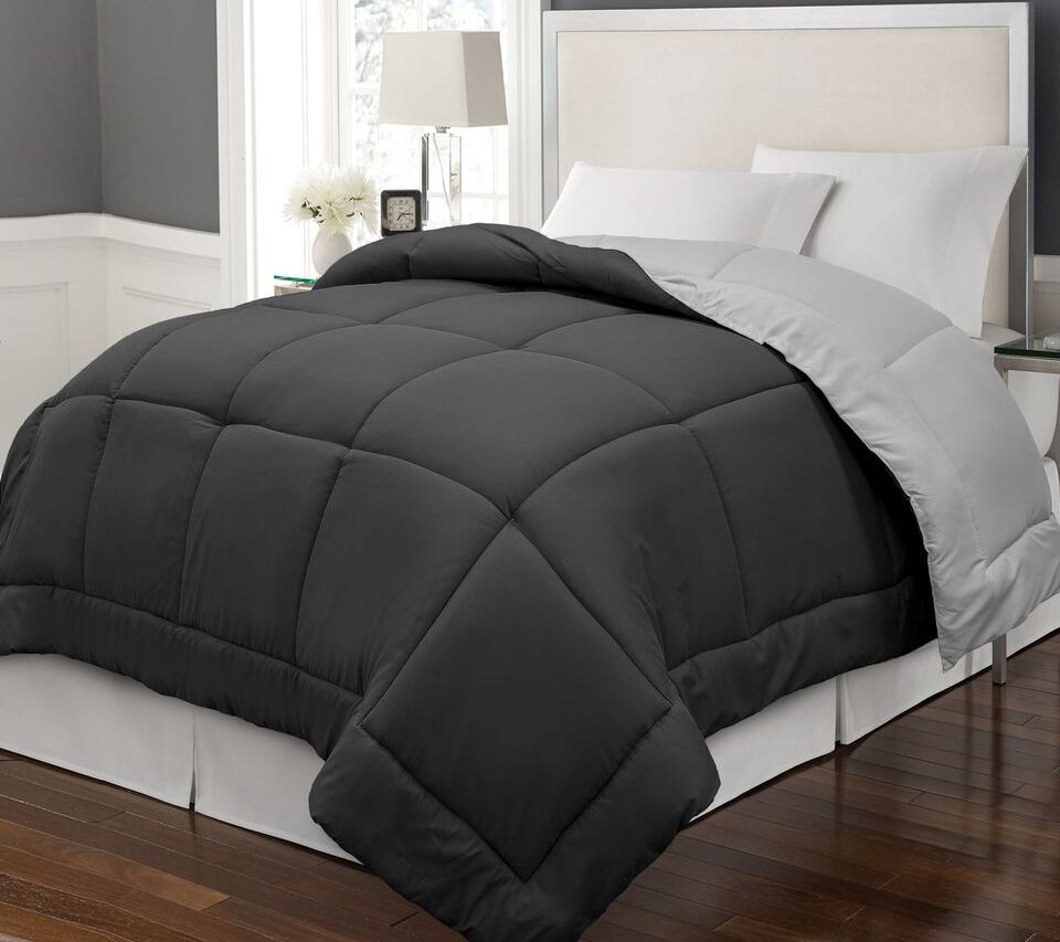 Microfiber Reversible Down Alternative Twin Comforter - QVC.com