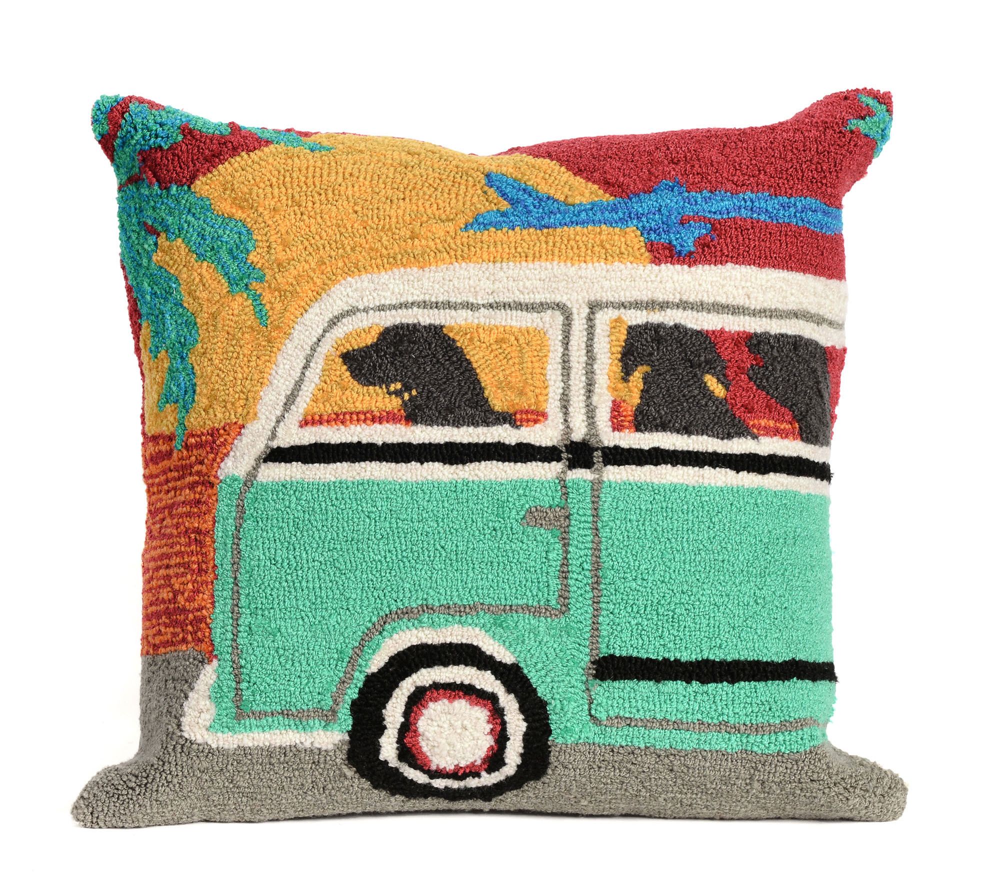 Liora Manne Frontporch Beach Trip In/Out Sunset18" x 18"