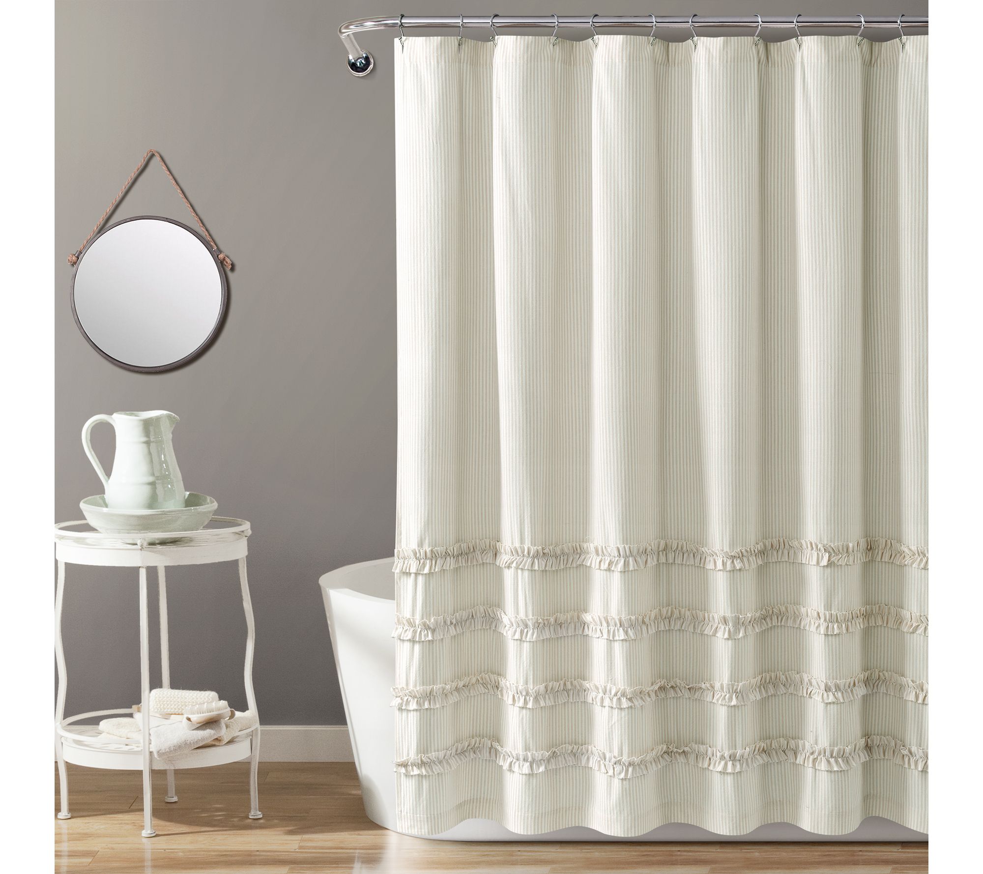 Vintage Stripe 72" x 72" Shower Curtain by LushDecor
