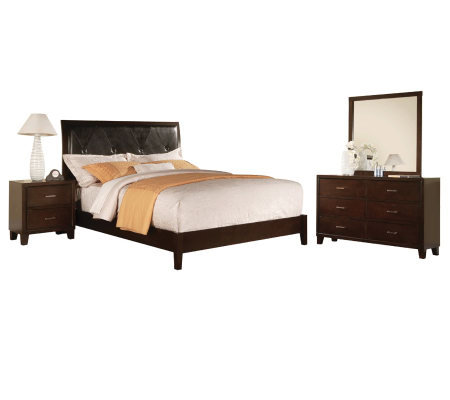 tyler espresso finished queen bedroom setacme furniture — qvc