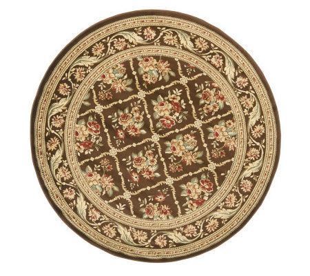 Lyndhurst Floral Lattice Power Loomed 5'3" x 5'3" Round Rug