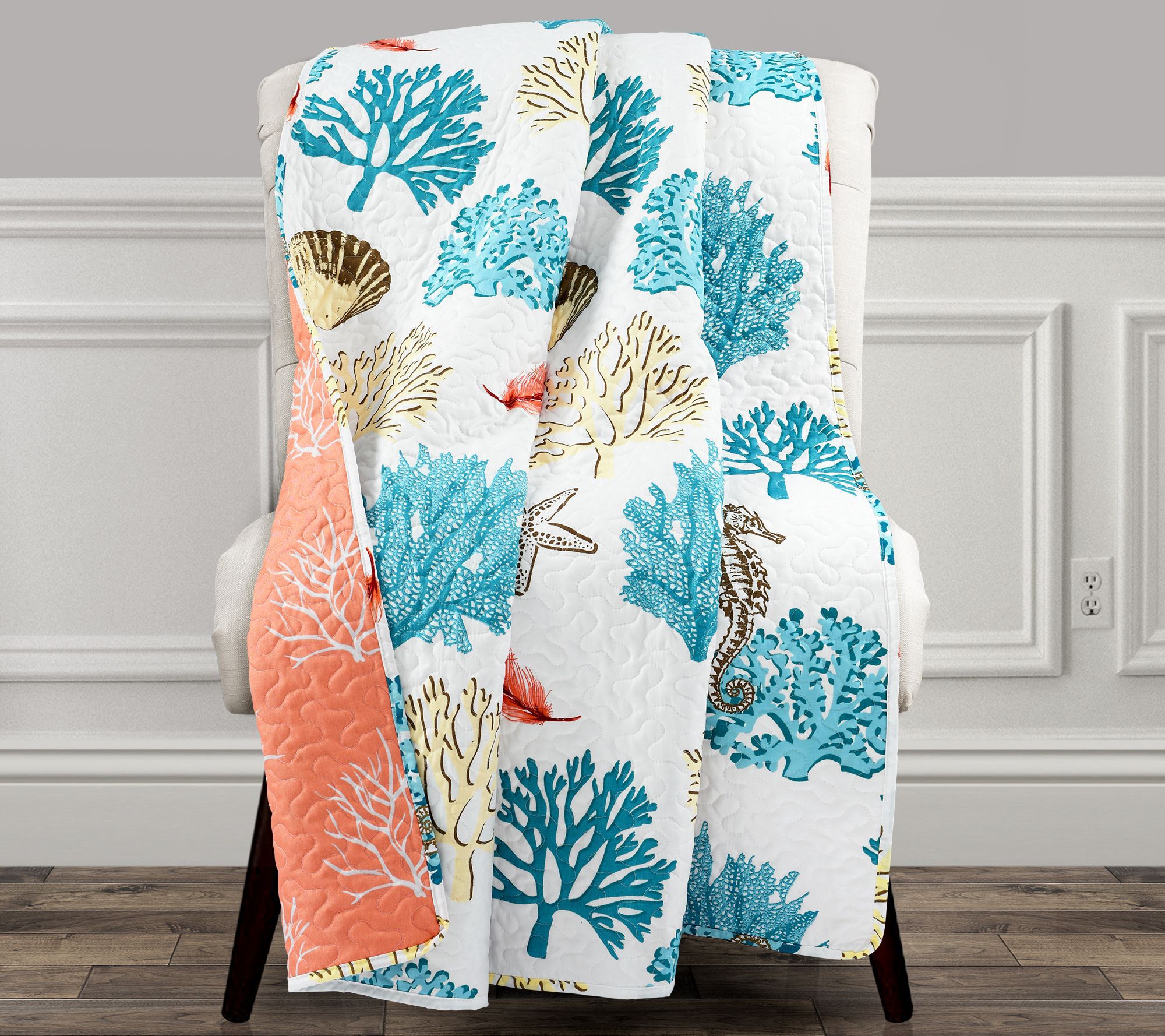 Coastal Reef Feather Throw by Lush Decor
