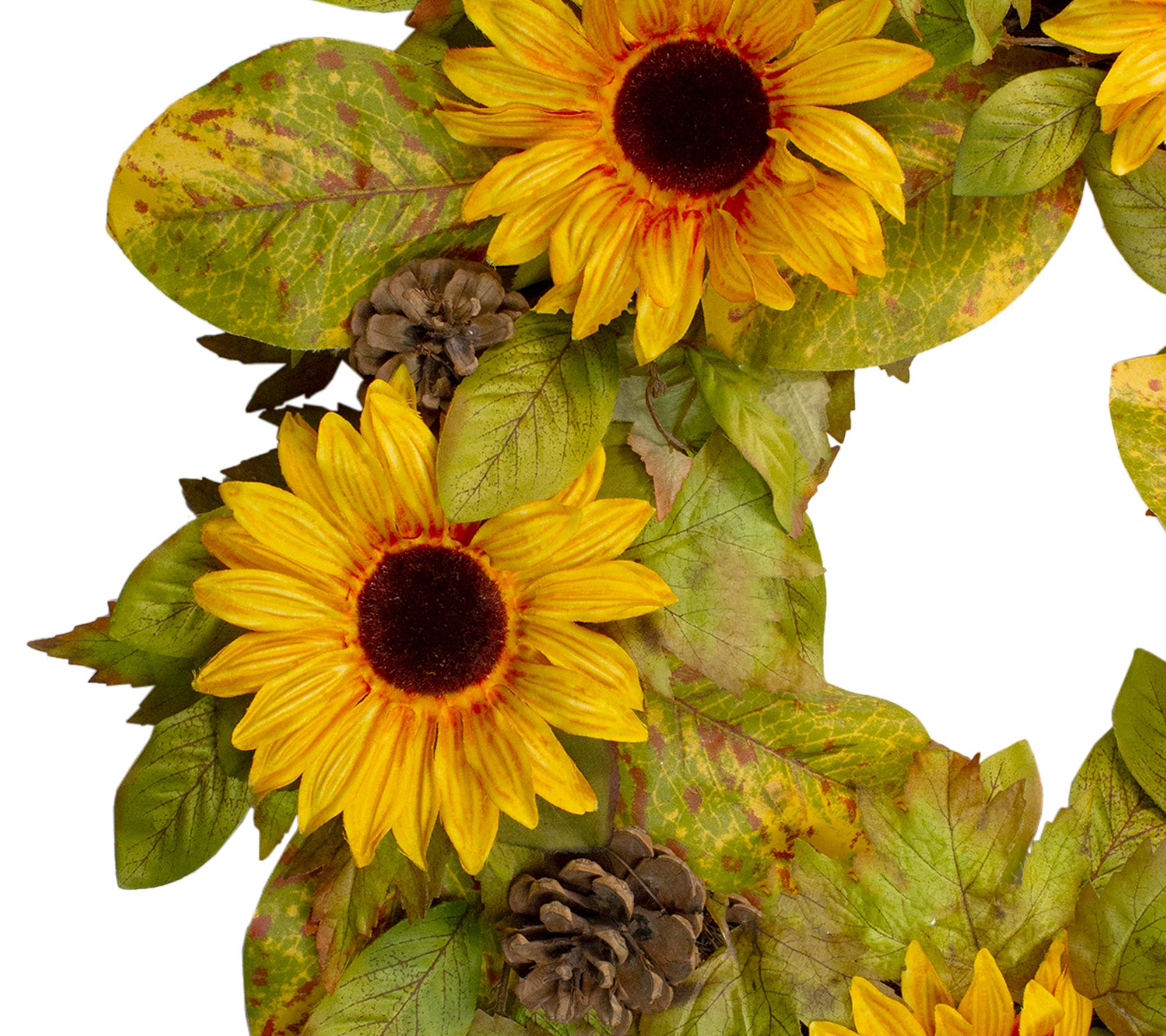 Northlight Yellow Sunflower & Pine Cone HarvestWreath 24"