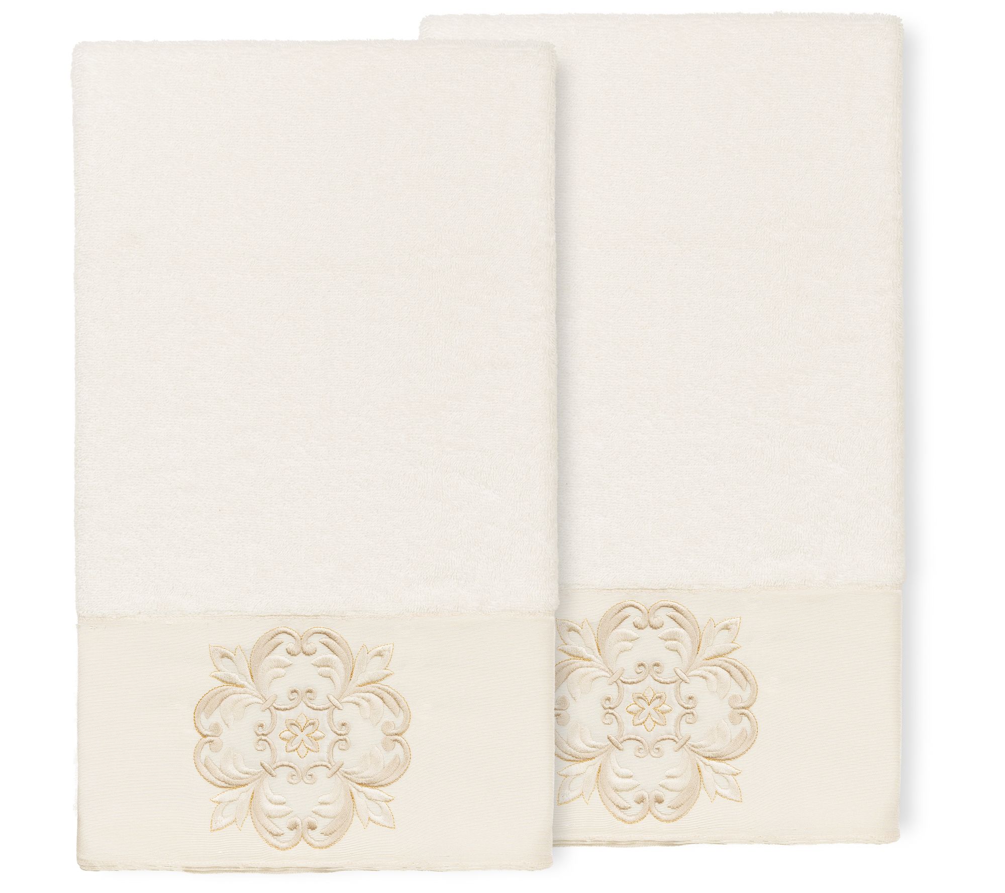 Linum Home Textiles Alyssa 2PC Embellished BathTowel Set