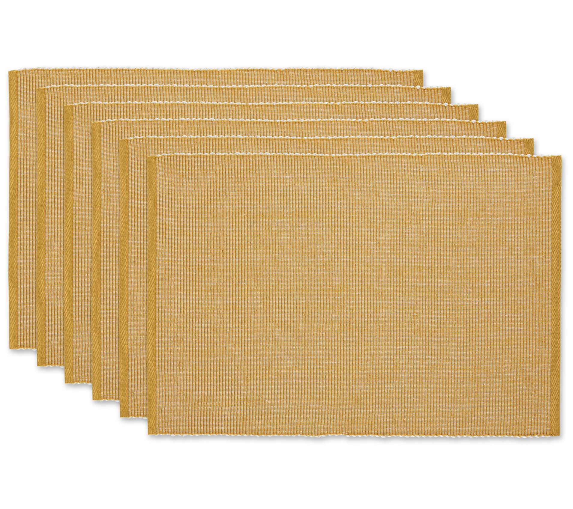 Design Imports Set of 6 Two-Tone Ribbed Placemats