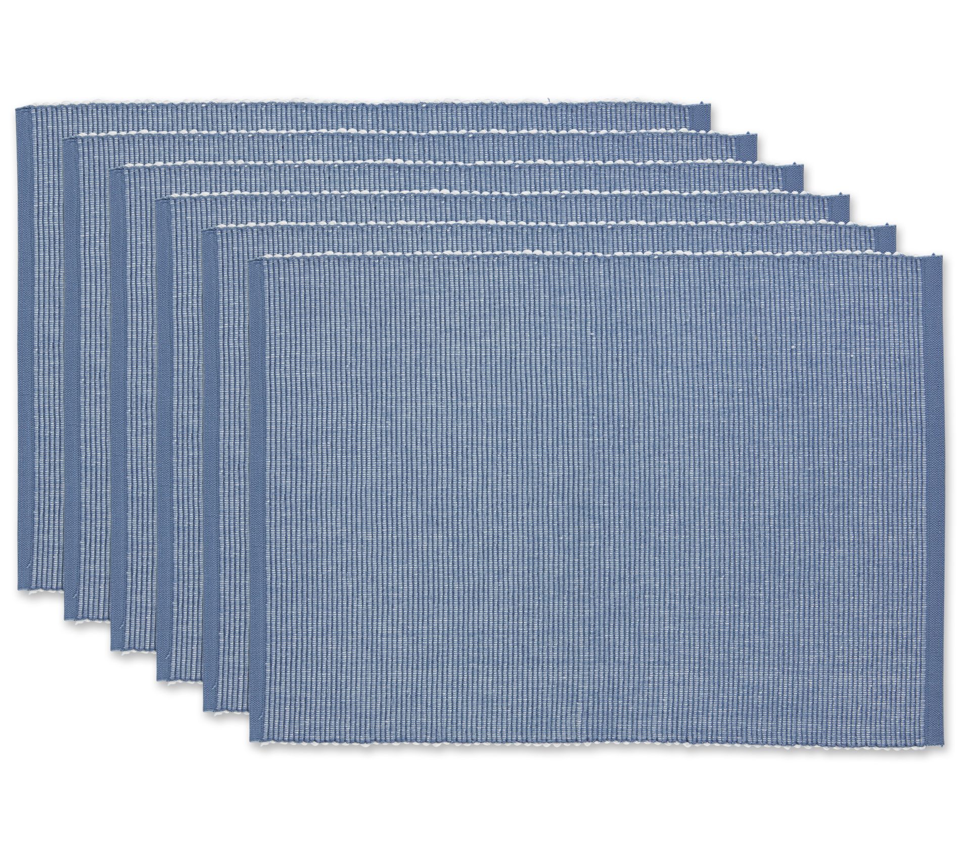 Design Imports Set of 6 Two-Tone Ribbed Placemats
