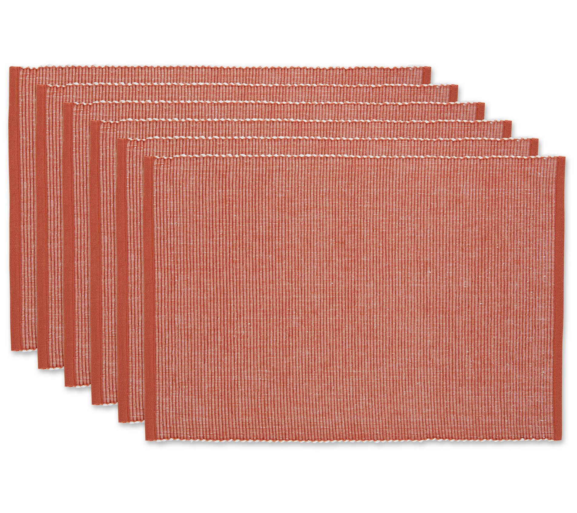 Design Imports Set of 6 Two-Tone Ribbed Placemats