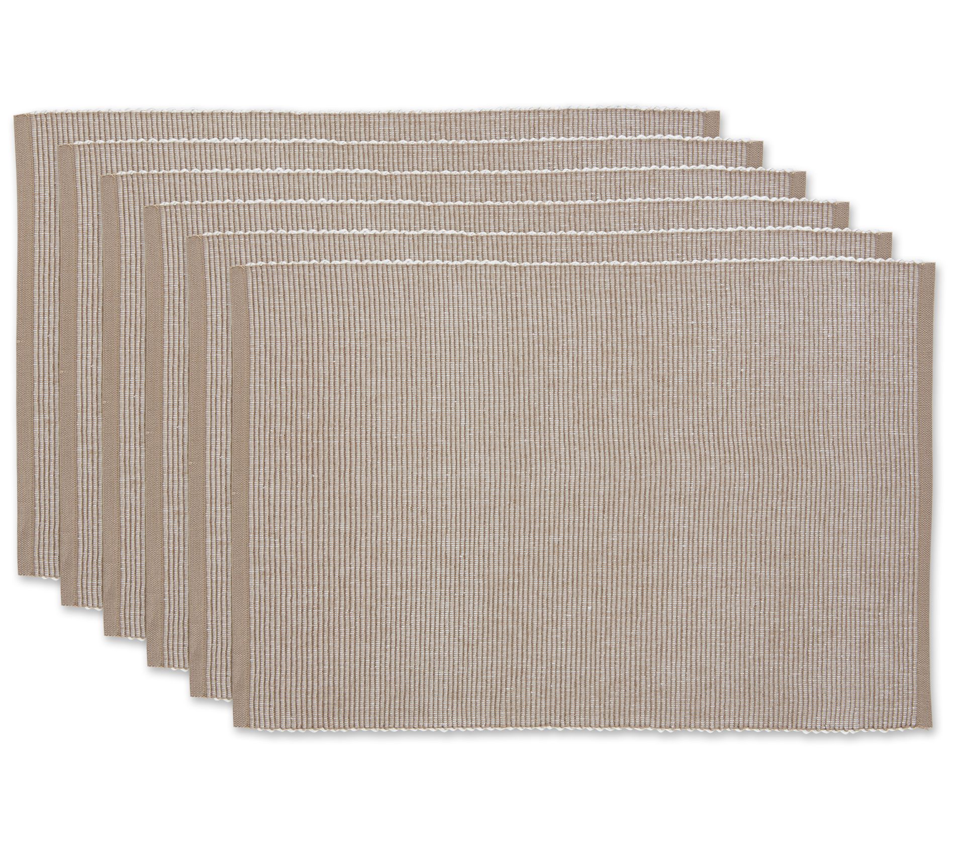 Design Imports Set of 6 Two-Tone Ribbed Placemats