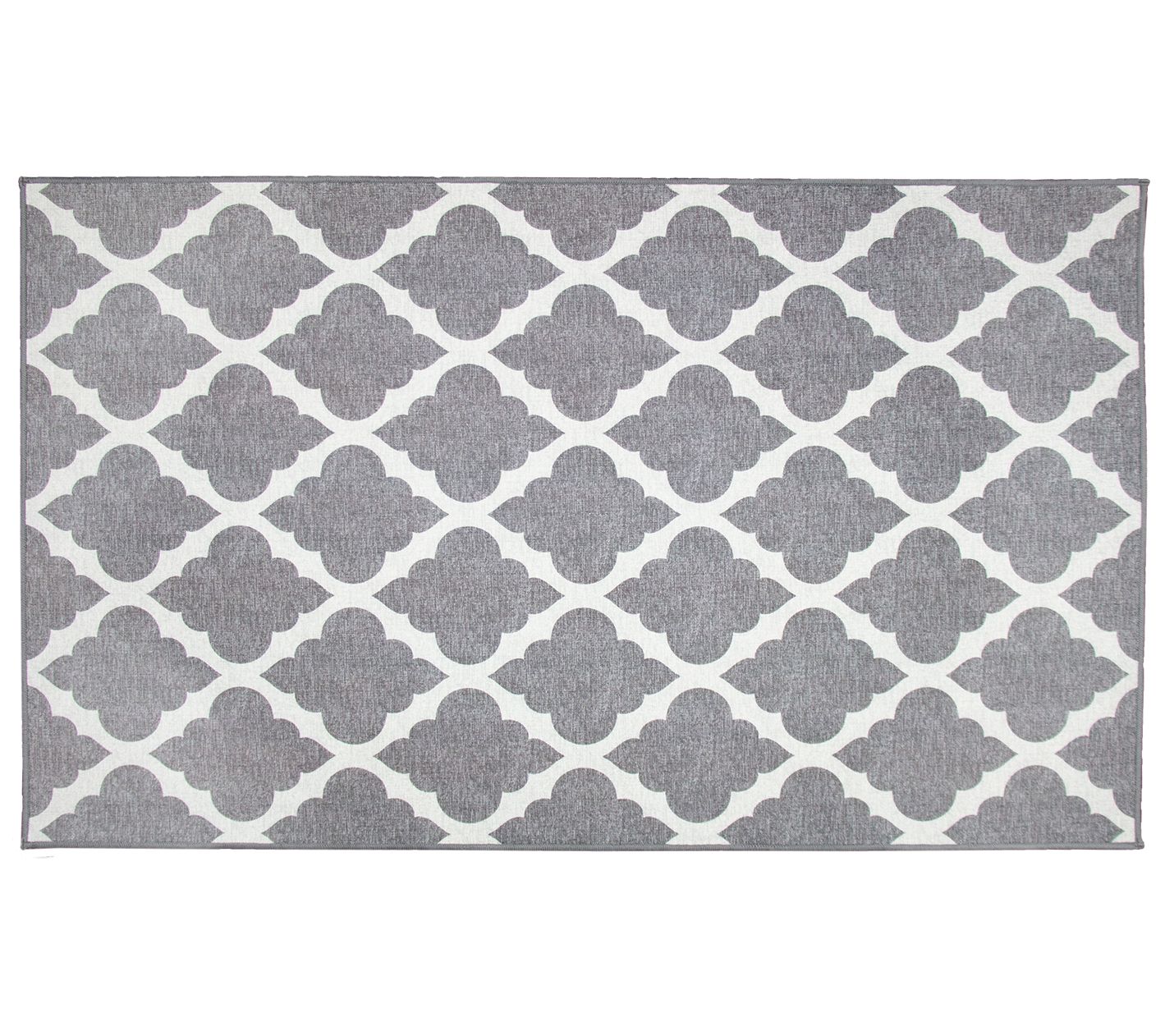 My Magic Carpet Washable Accent Rug Moroccan Trellis Grey 3X5