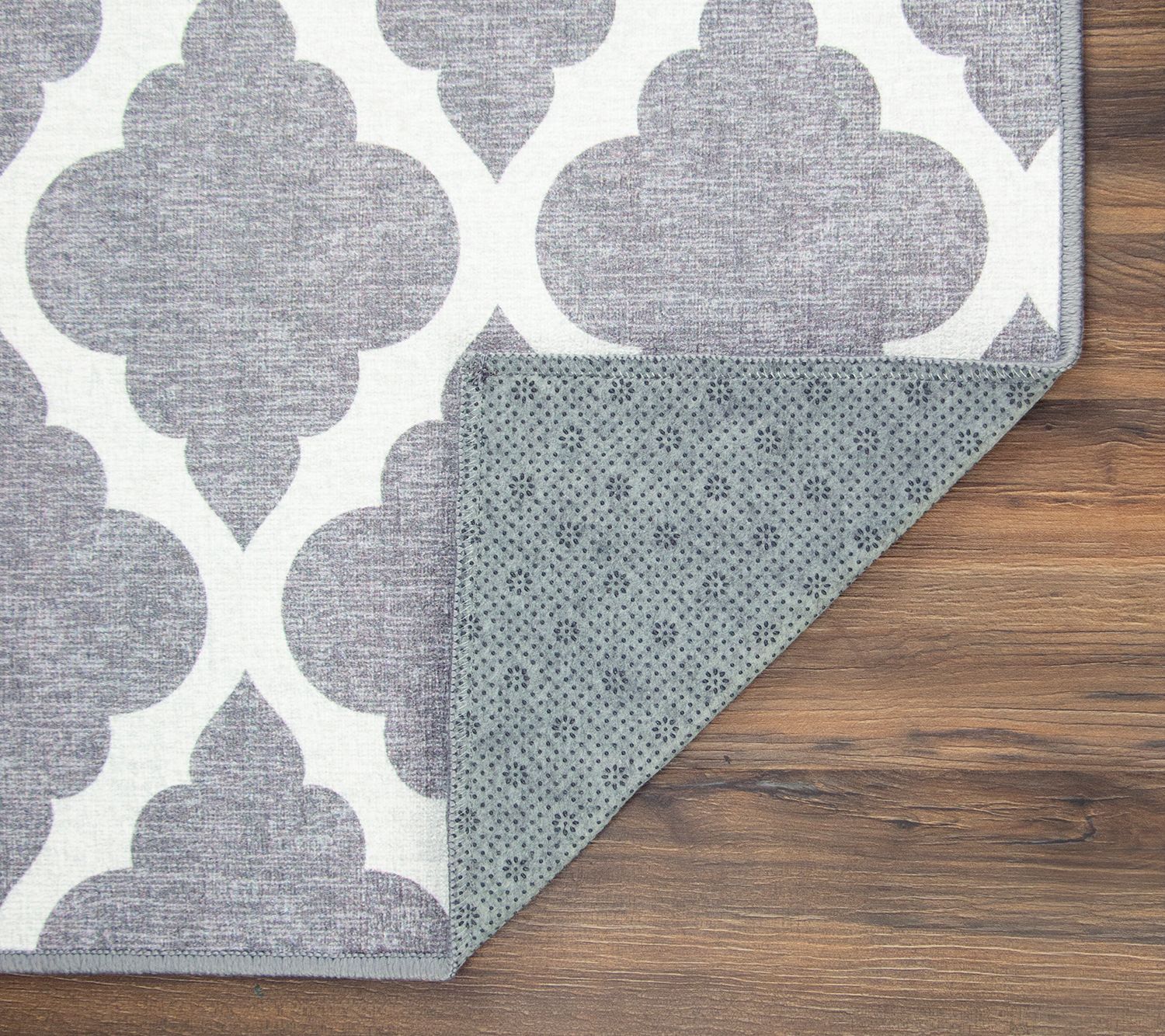 My Magic Carpet Washable Accent Rug Moroccan Trellis Grey 3X5