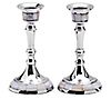 Copa Judaica Stainless-Steel Candlesticks w/Mother-of-Pearl
