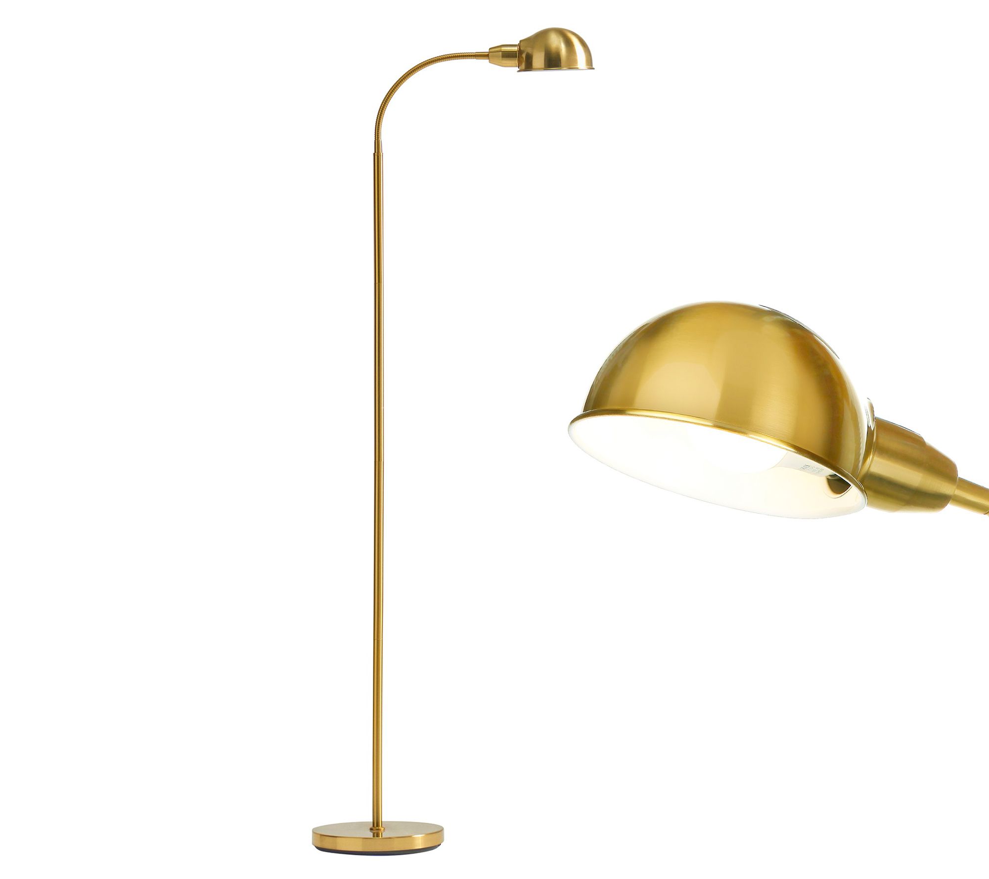 Brightech Regent 68"H Antiqued Brass LED Reading Floor Lamp