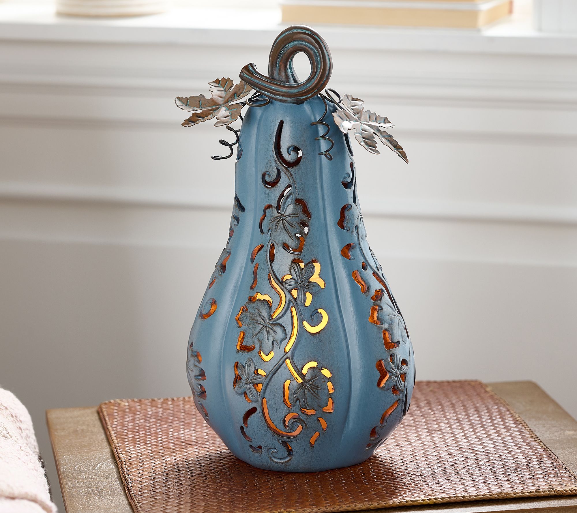 Indoor/Outdoor 14.5" Illuminated Gourd by Valerie