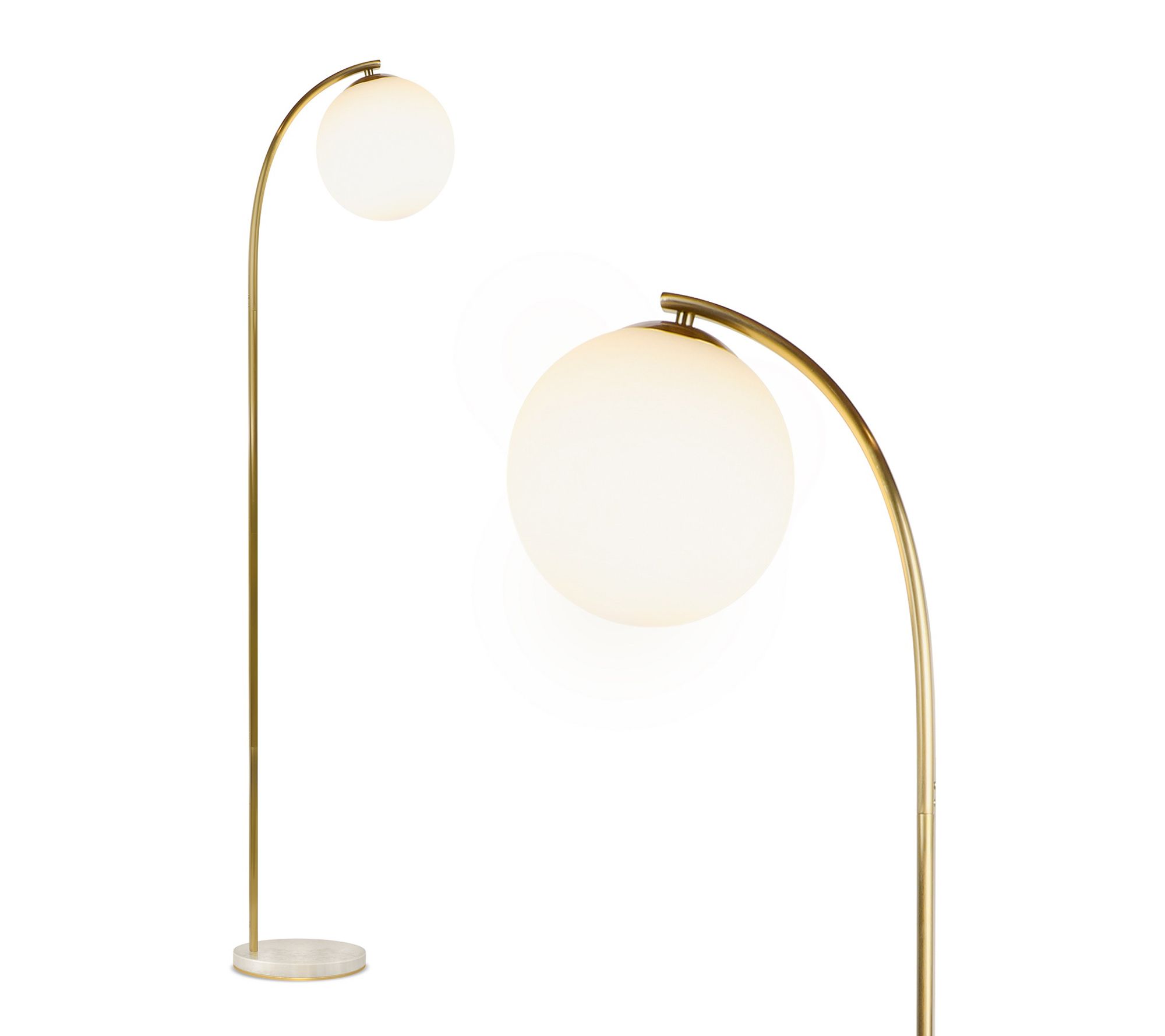 Brightech Luna Drop 75 in. LED Marble Base Arc Lamp