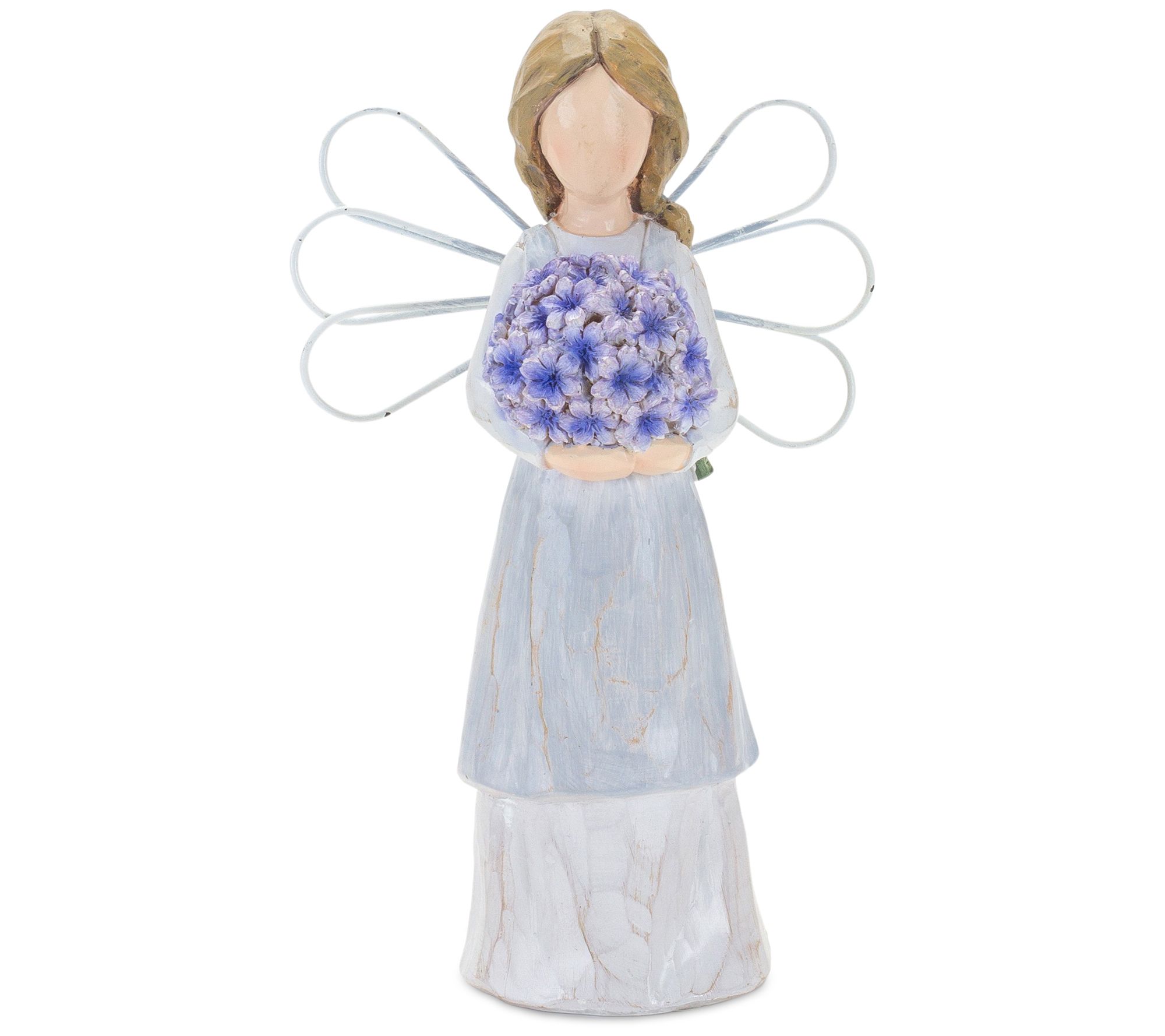 Melrose Angel Figurine with Floral and Wreath ( Set of 2) 