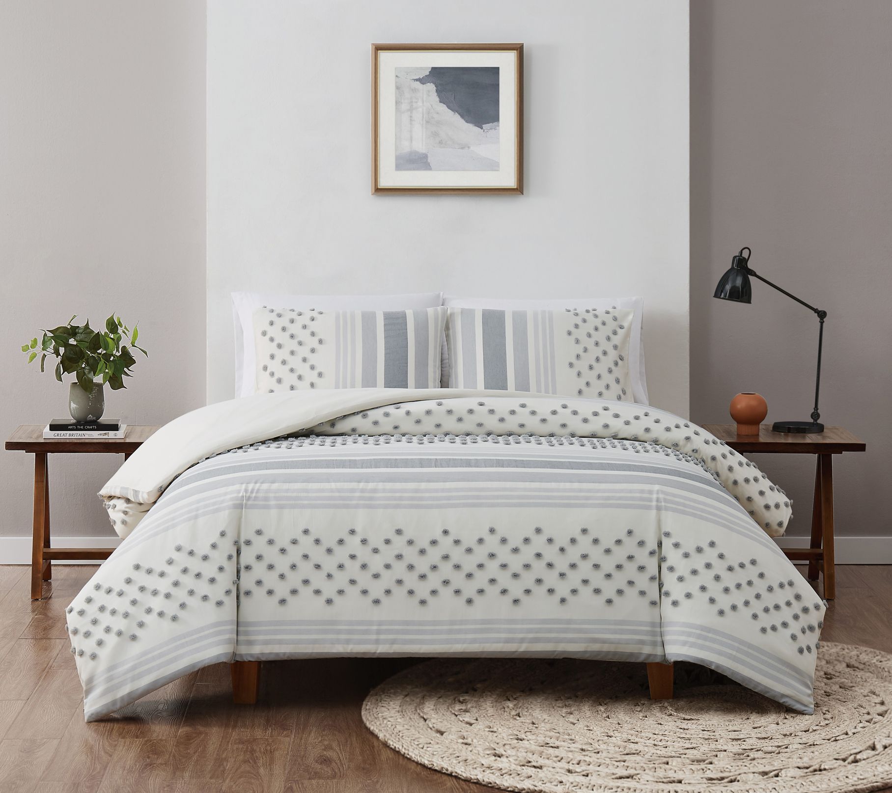 Berkshire Sebastian Plaid Cozy Reversible Comforter Set Queen 