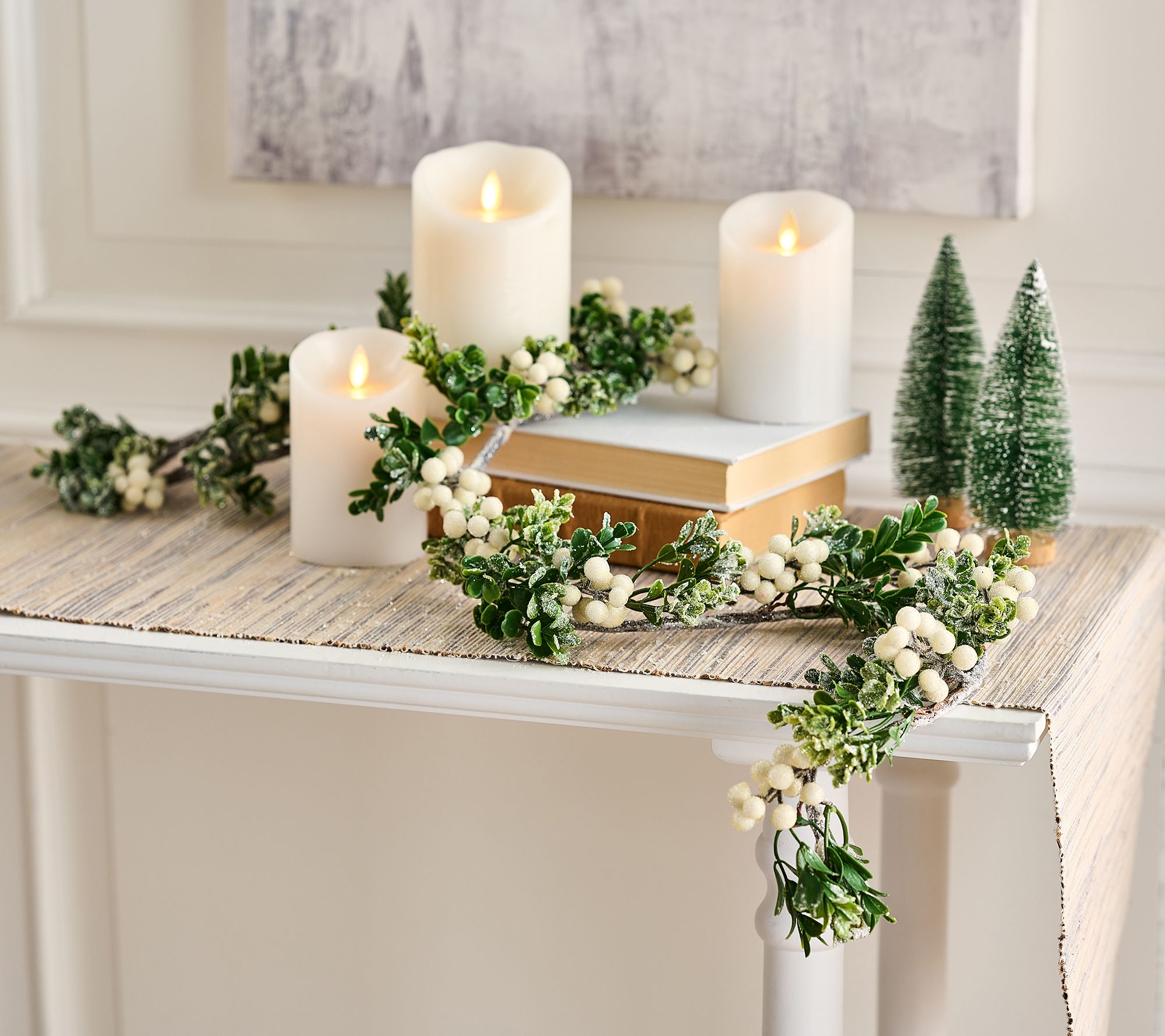 4' Glistening Berry and Boxwood Garland by Valerie
