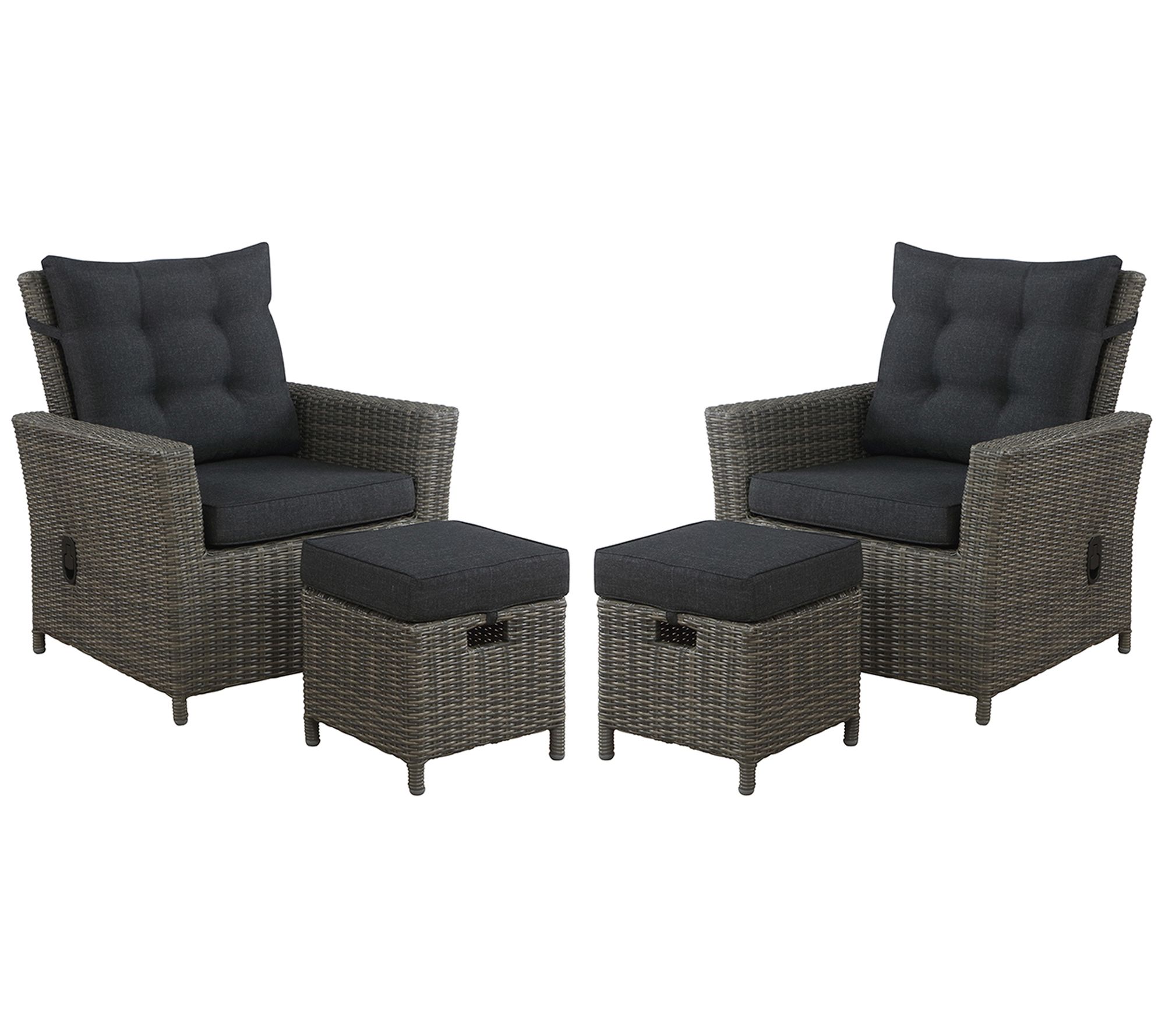 Alaterre Furniture Asti 4-Piece Set with Two Chairs, Ottomans