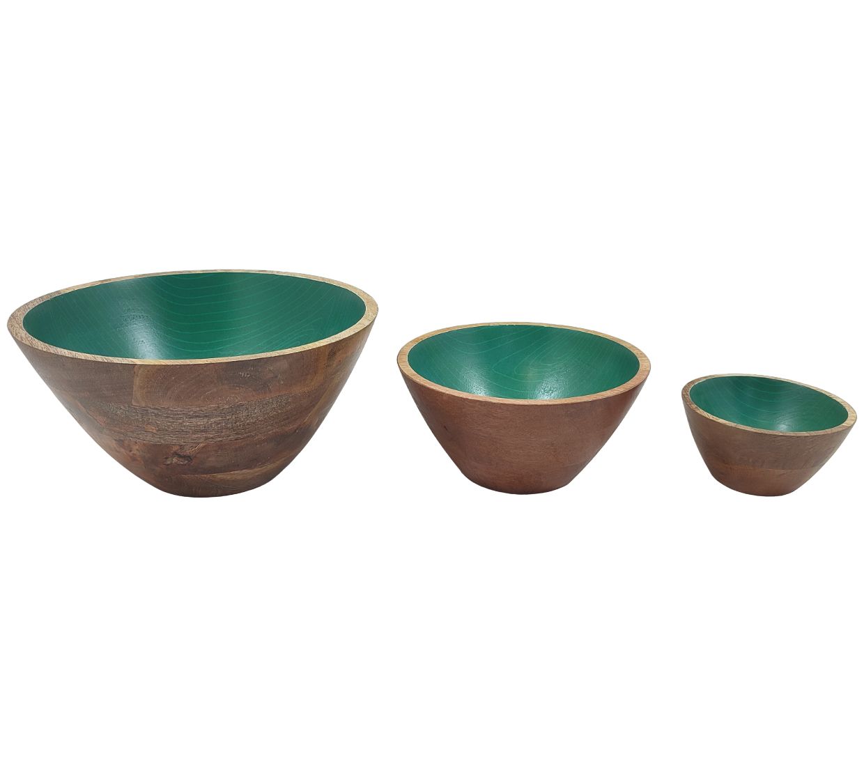 Temp-tations Woodland Set of (3) Mango Wood Bowls - YELLOW