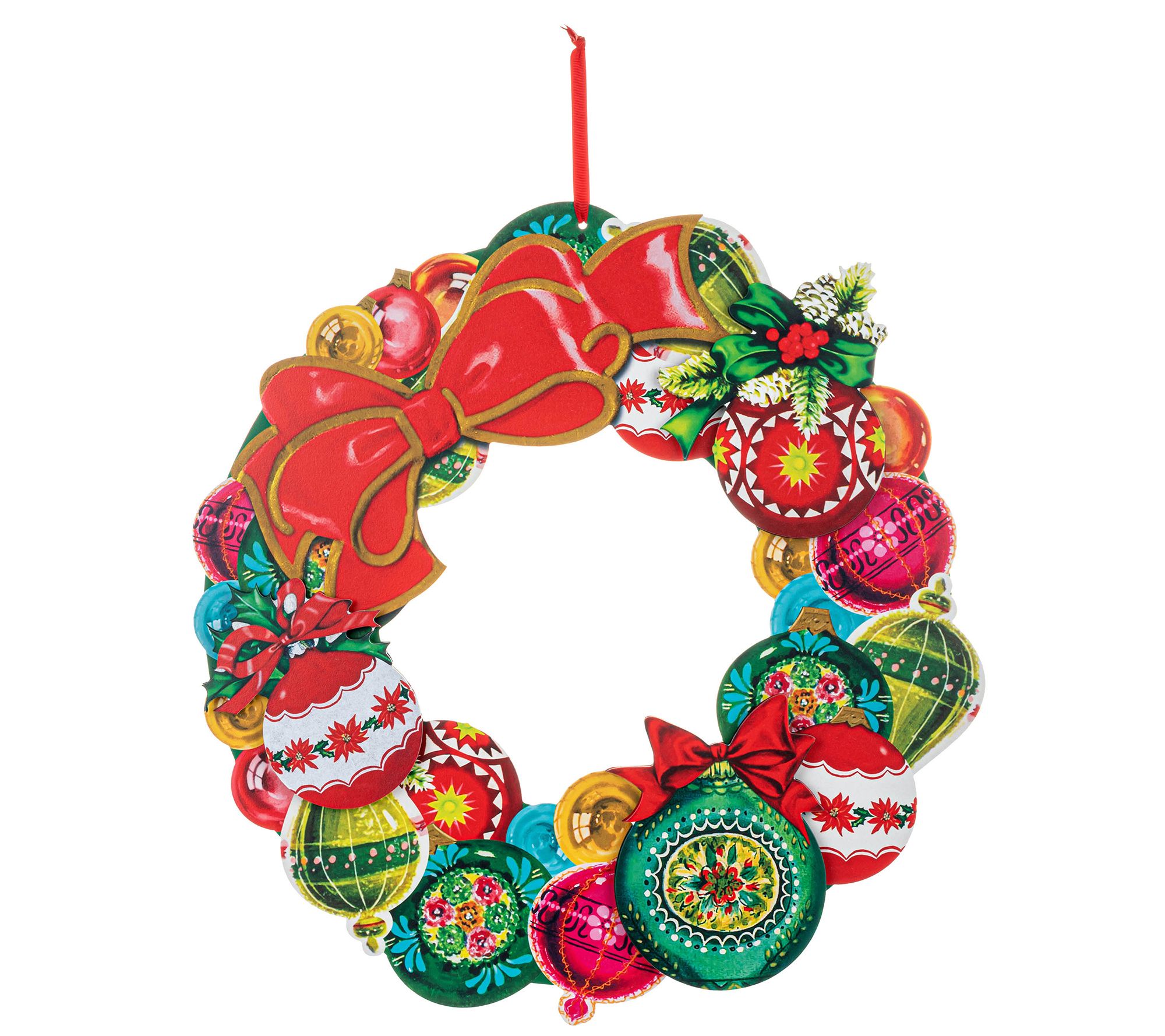 Mr. Christmas 18" Wooden Wreath - Vintage Ornamnt